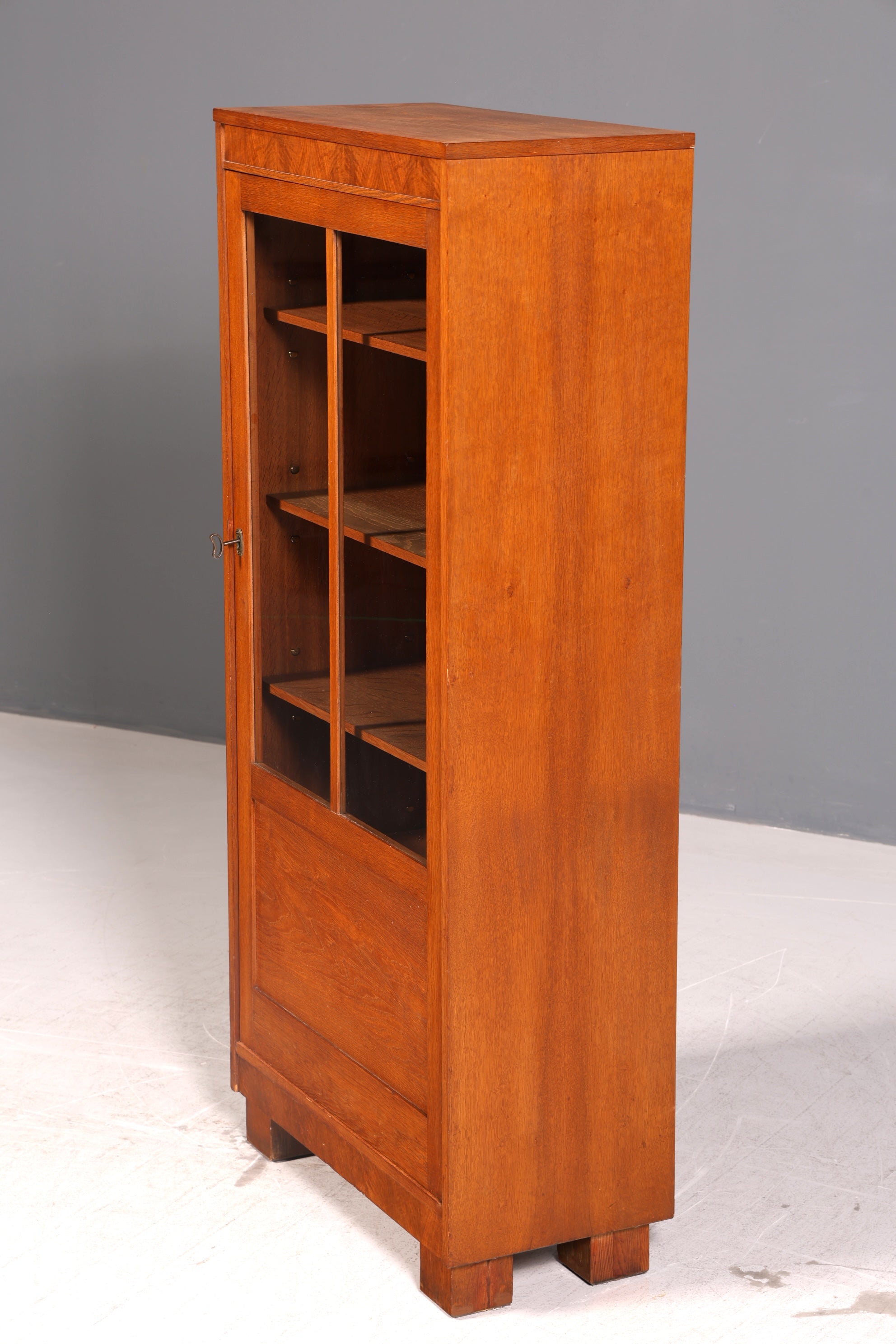 Traumhafte Jugendstil Vitrine Eiche Bücherschrank Glasvitrine Geschirrschrank Schrank Antik Vintage