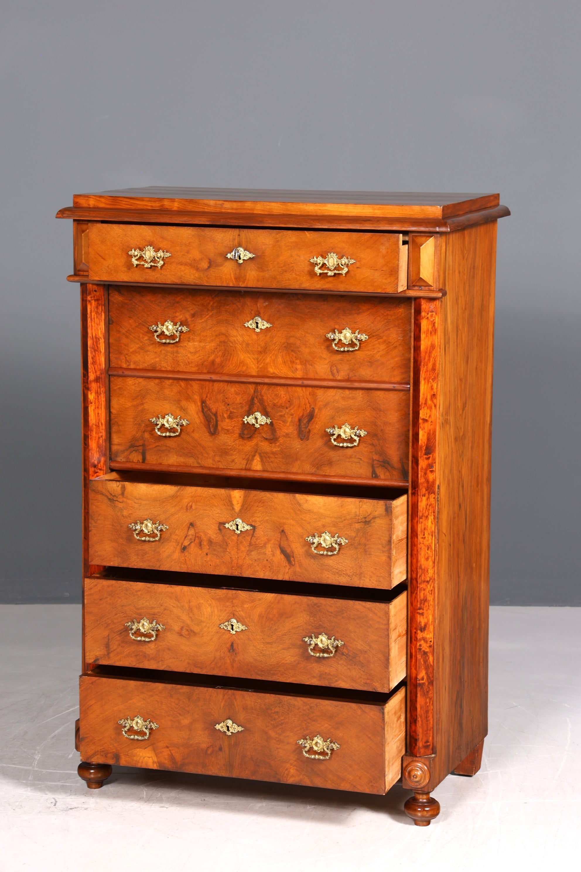 Beau secrétaire Gründerzeit, commode Art Nouveau, meuble ancien