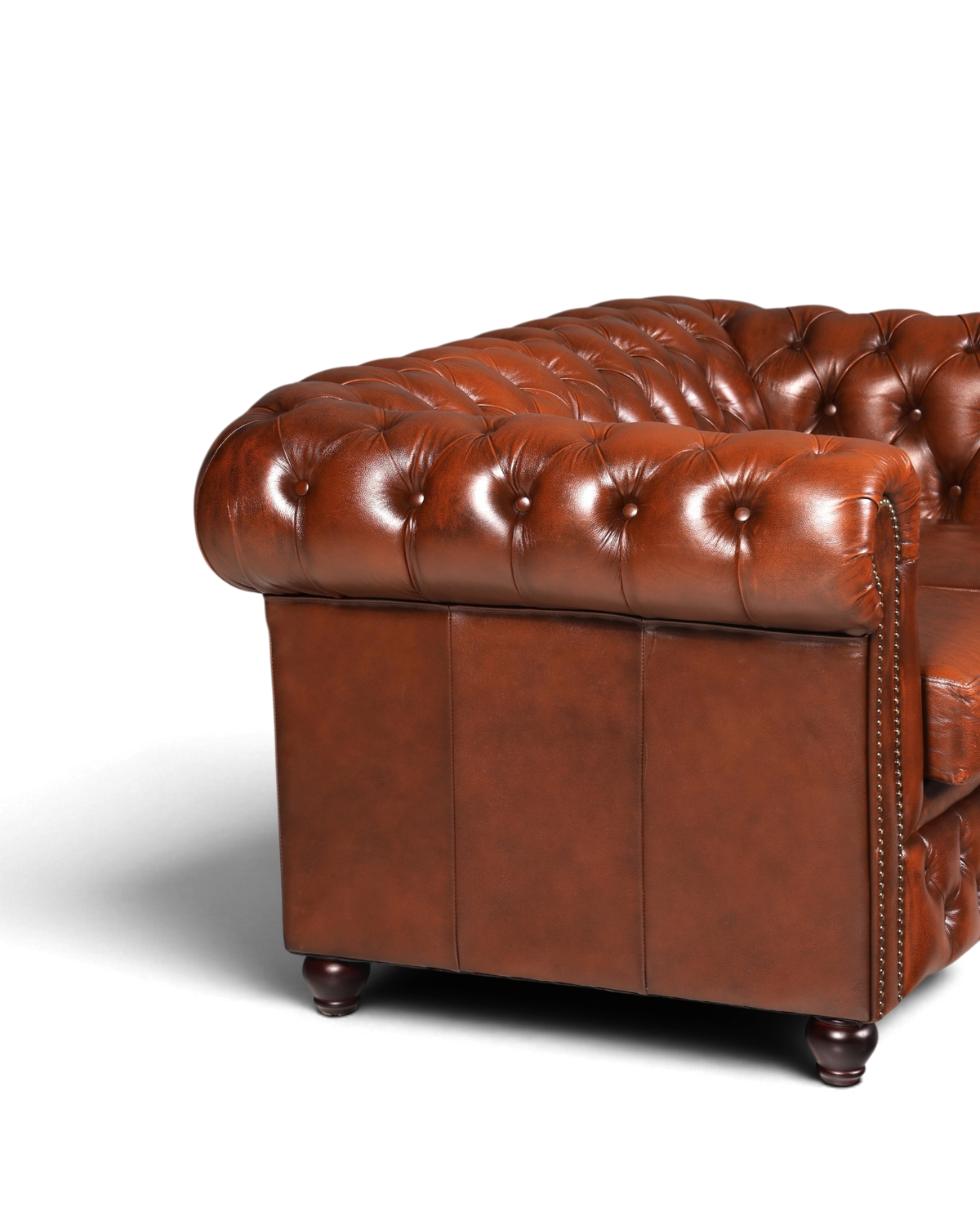 G118 Finish Wunderschönes Original Chesterfield 2er Sofa Englisch Oxblood Leder 2- Sitzer Couch