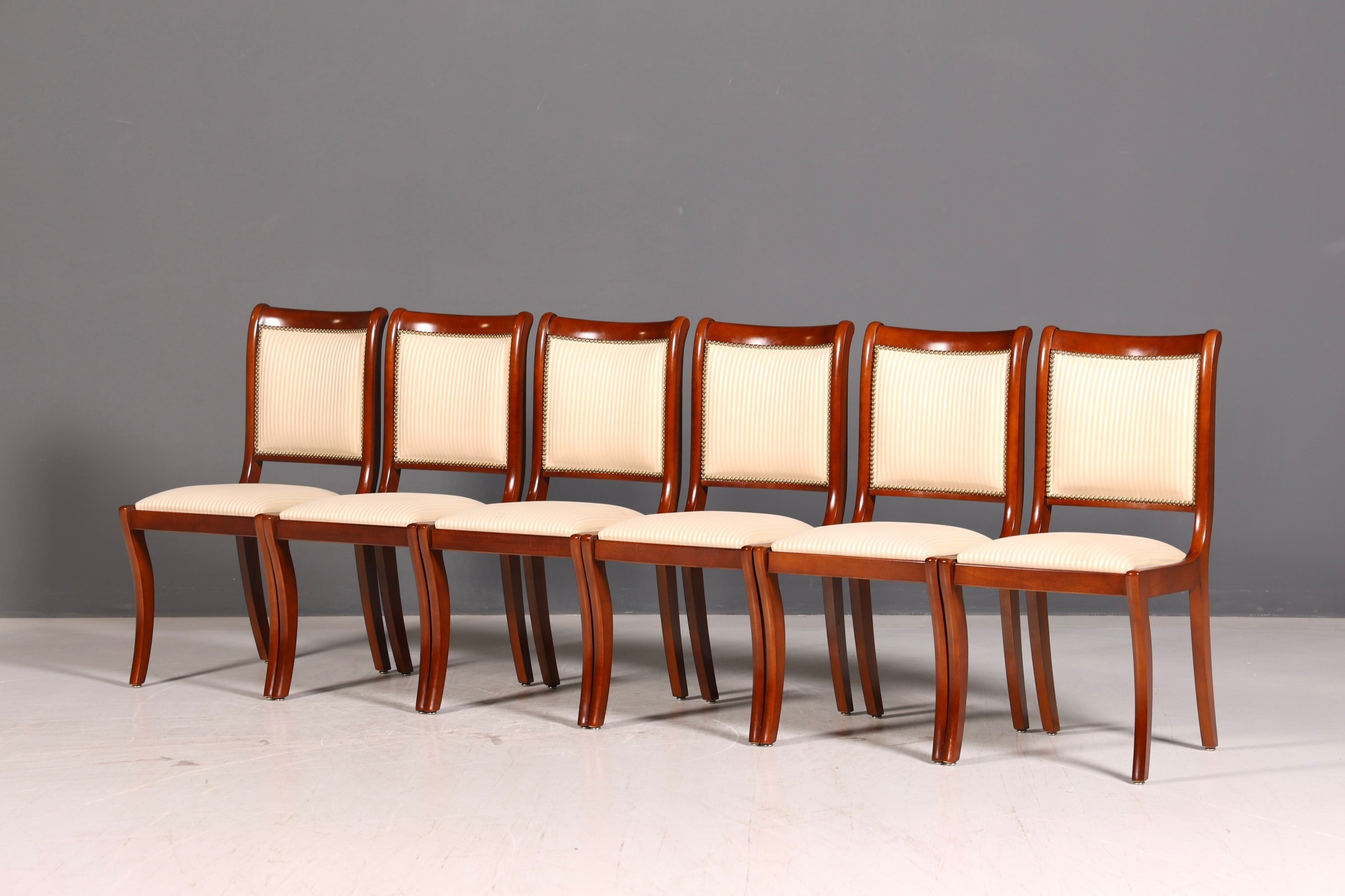 6x Edle Englische Stühle Regency Mahagoni Dining Chairs Esszimmerstühle Küchenstühle Stuhlset Vintage
