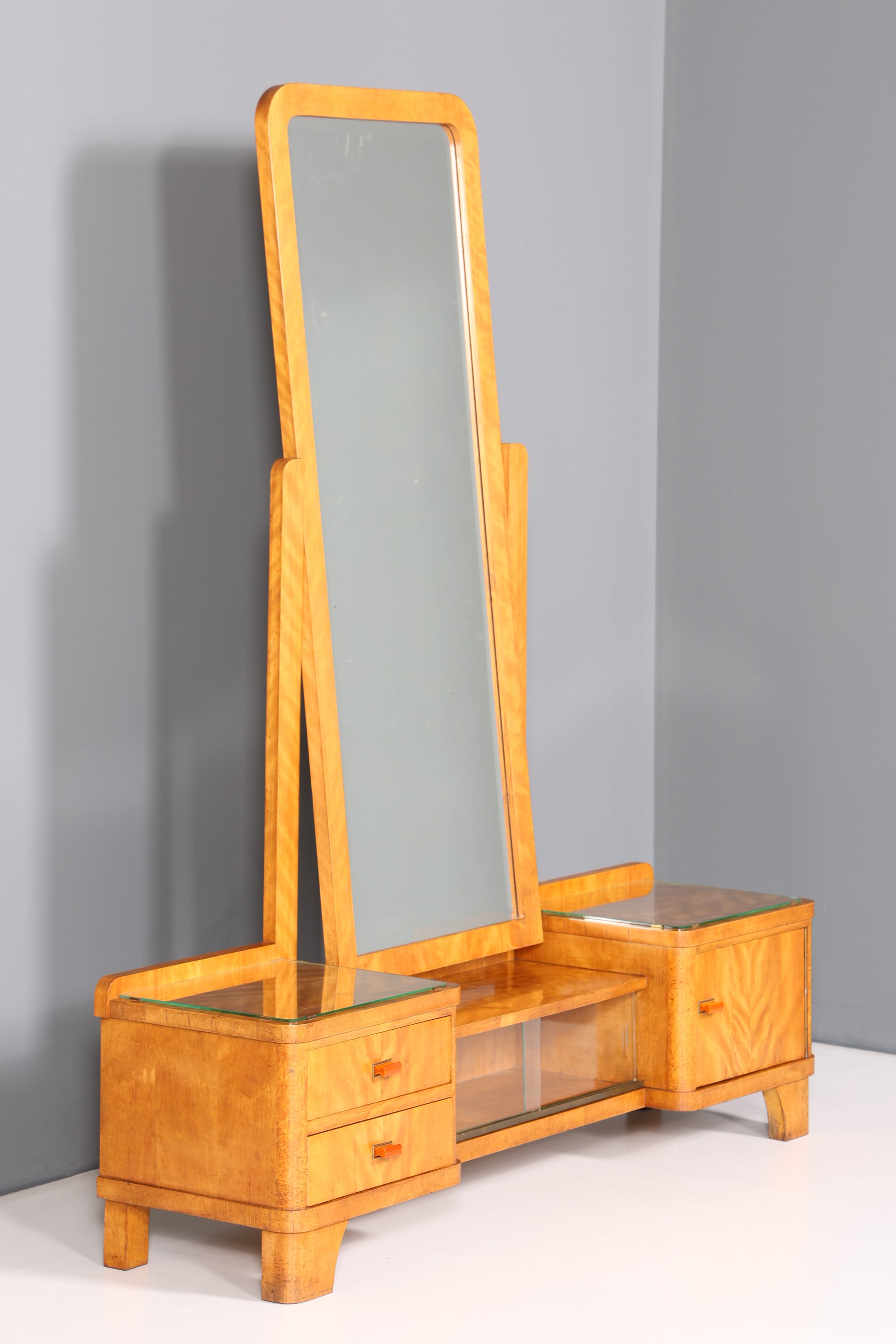 Wunderschöne Art Deco Spiegelkommode Antik Sideboard mit Spiegel Frisierkommode Vitrine