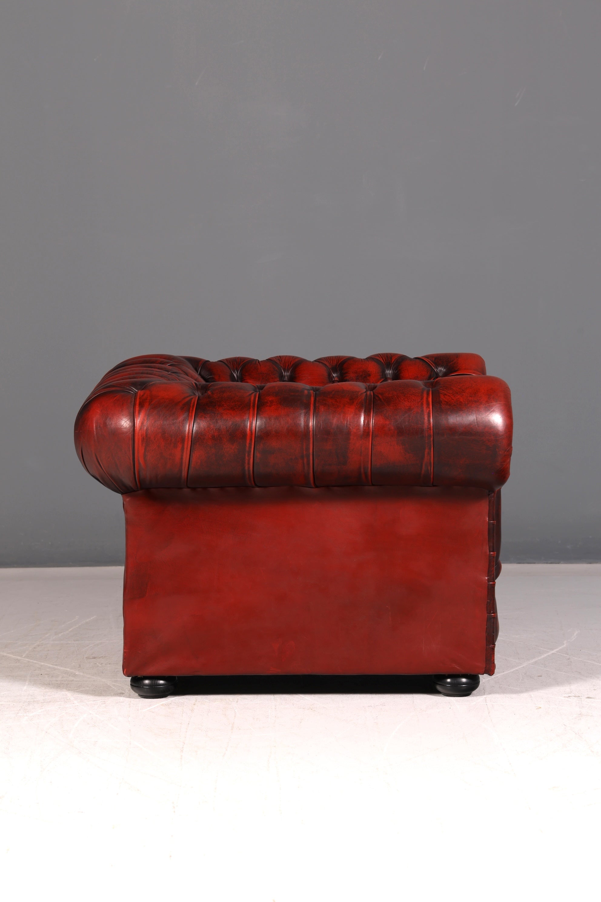 Stylish Original Chesterfield Armchair Oxblood Genuine Leather English Armchair Gentleman&