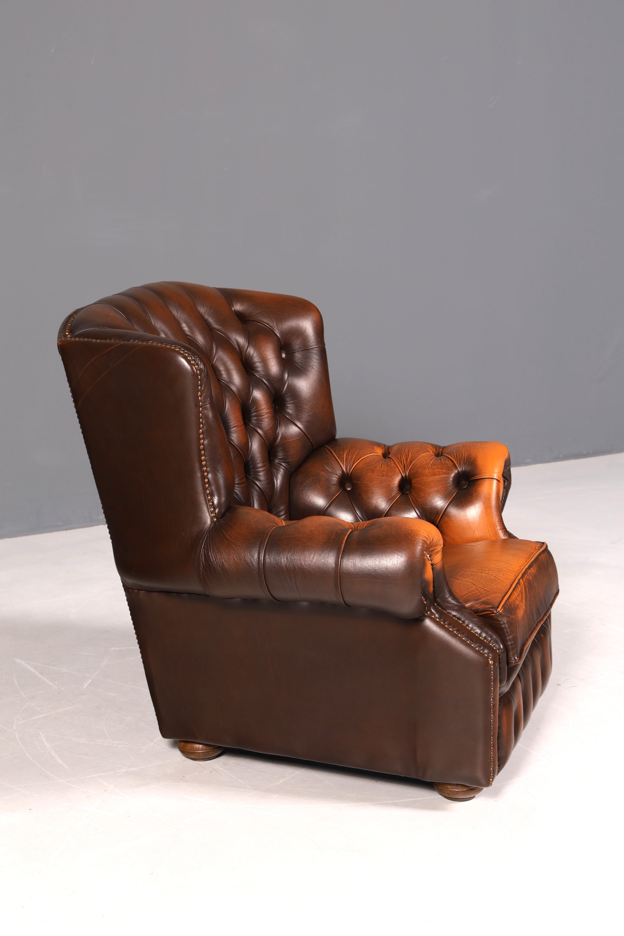 Original Chesterfield Ohrenbacken Sessel Englisch Leder Herrensessel UK Armlehnsessel 1 von 2
