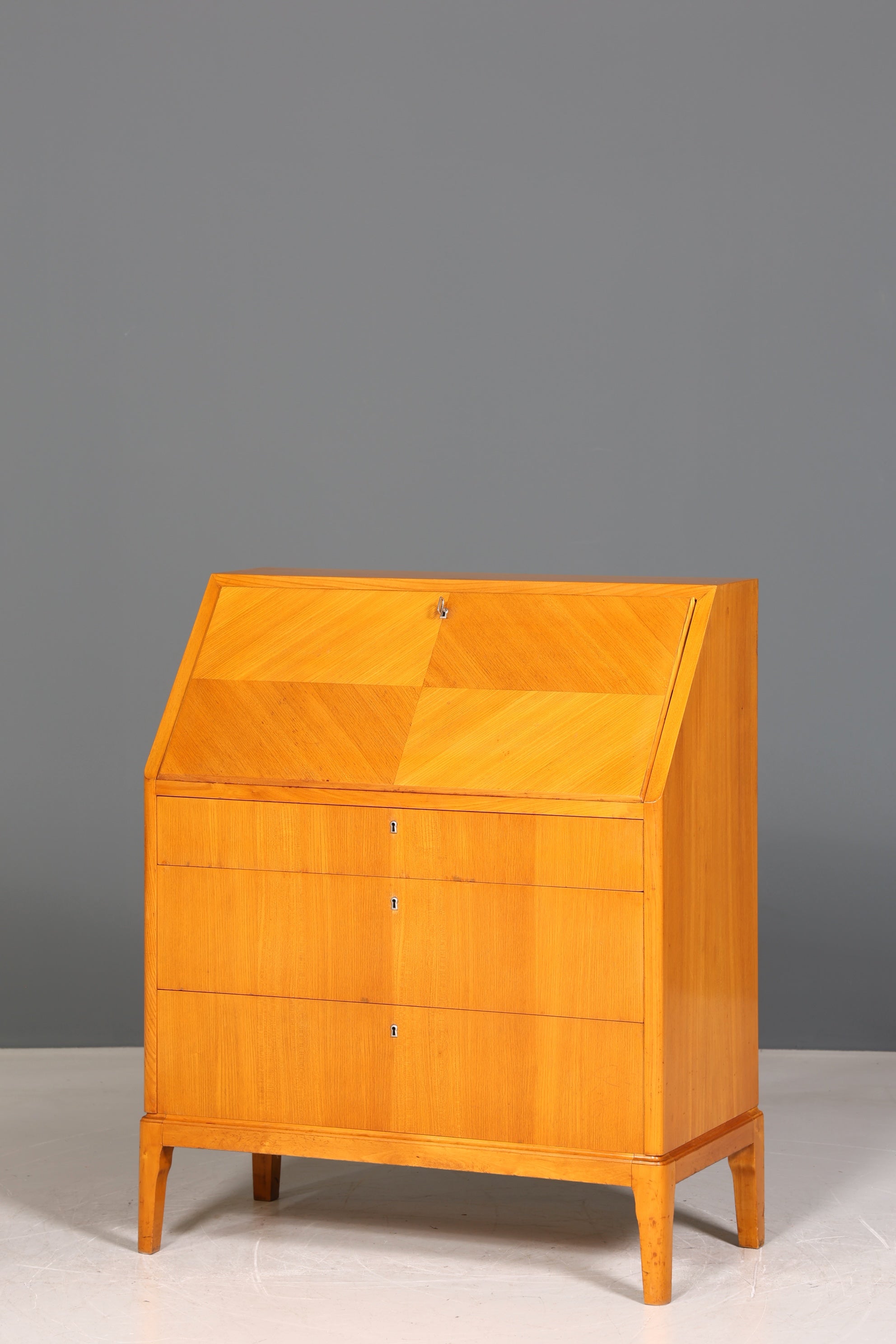 Schlichter Sekretär im Biedermeier Stil um 1930 echt Holz Schreibmöbel Kommode