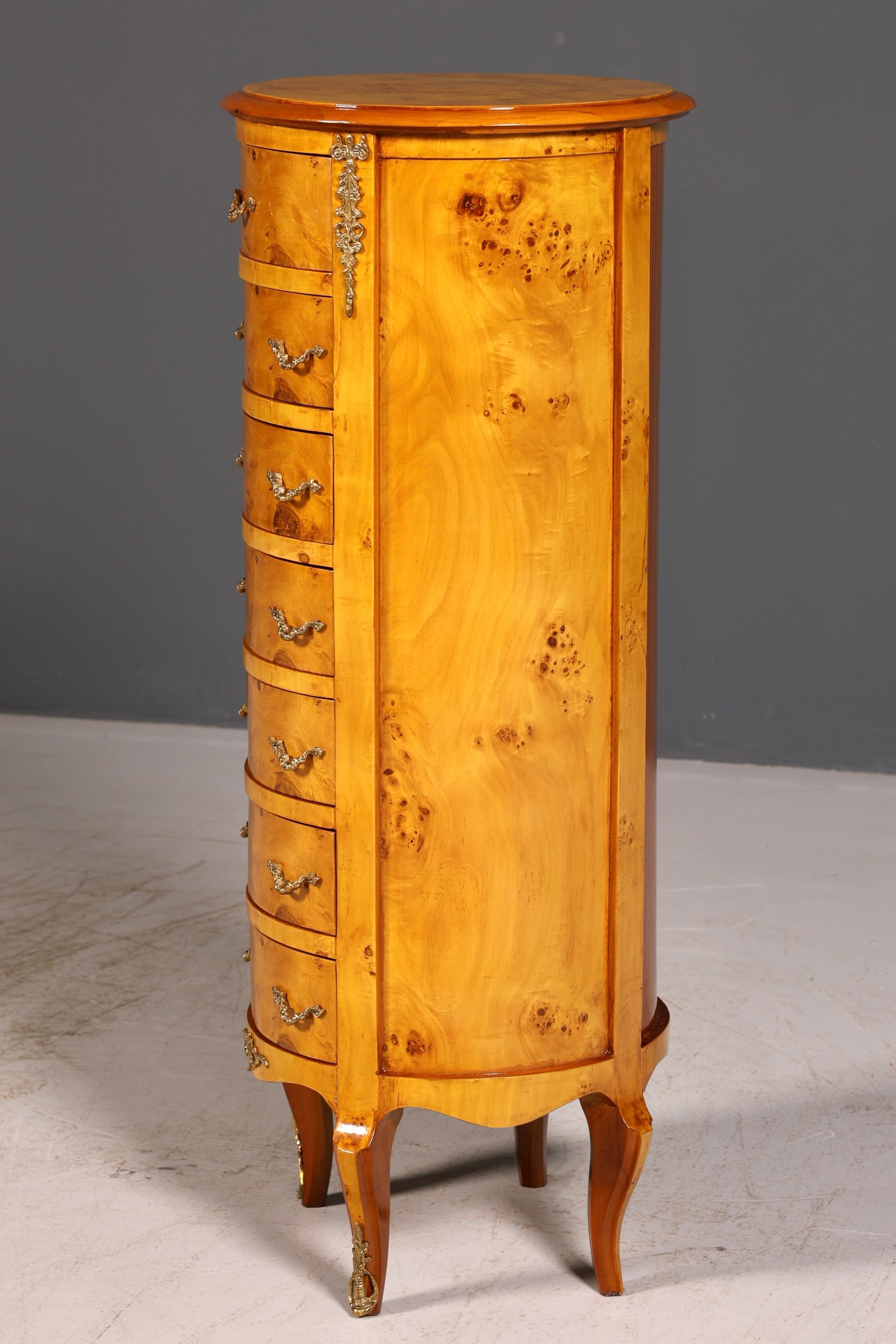 Traumhafte Barock Stil Kommode Antik Stil Louis XV Vertiko Birke Highboard Schubladenkommode