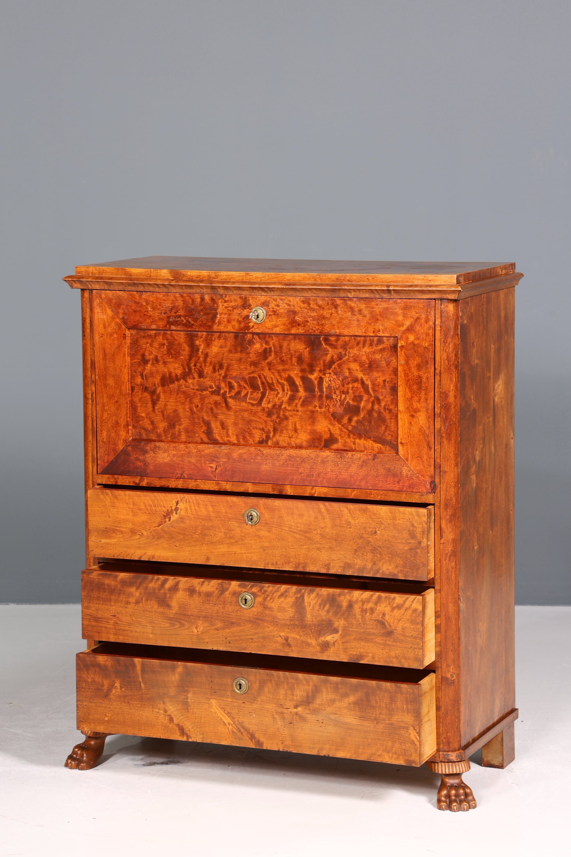 Edler Biedermeier Sekretär Vertiko Antik Kommode Louis Philippe Schreibkommode Schreibtisch