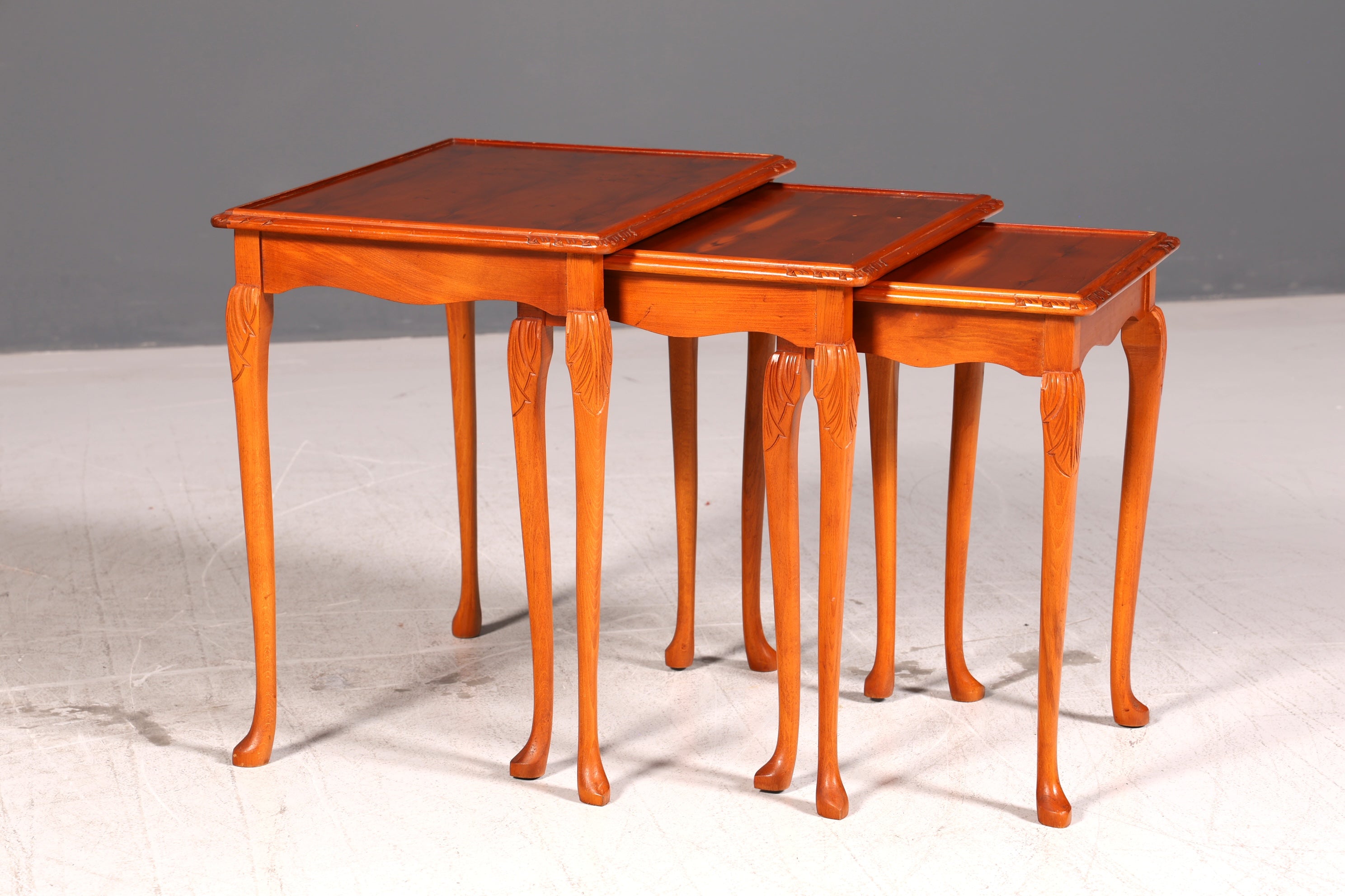 Wunderschöner Chippendale 3er Satz Beistelltisch Set Barock Stil Ablagetisch Set Tisch Set Antik Vintage