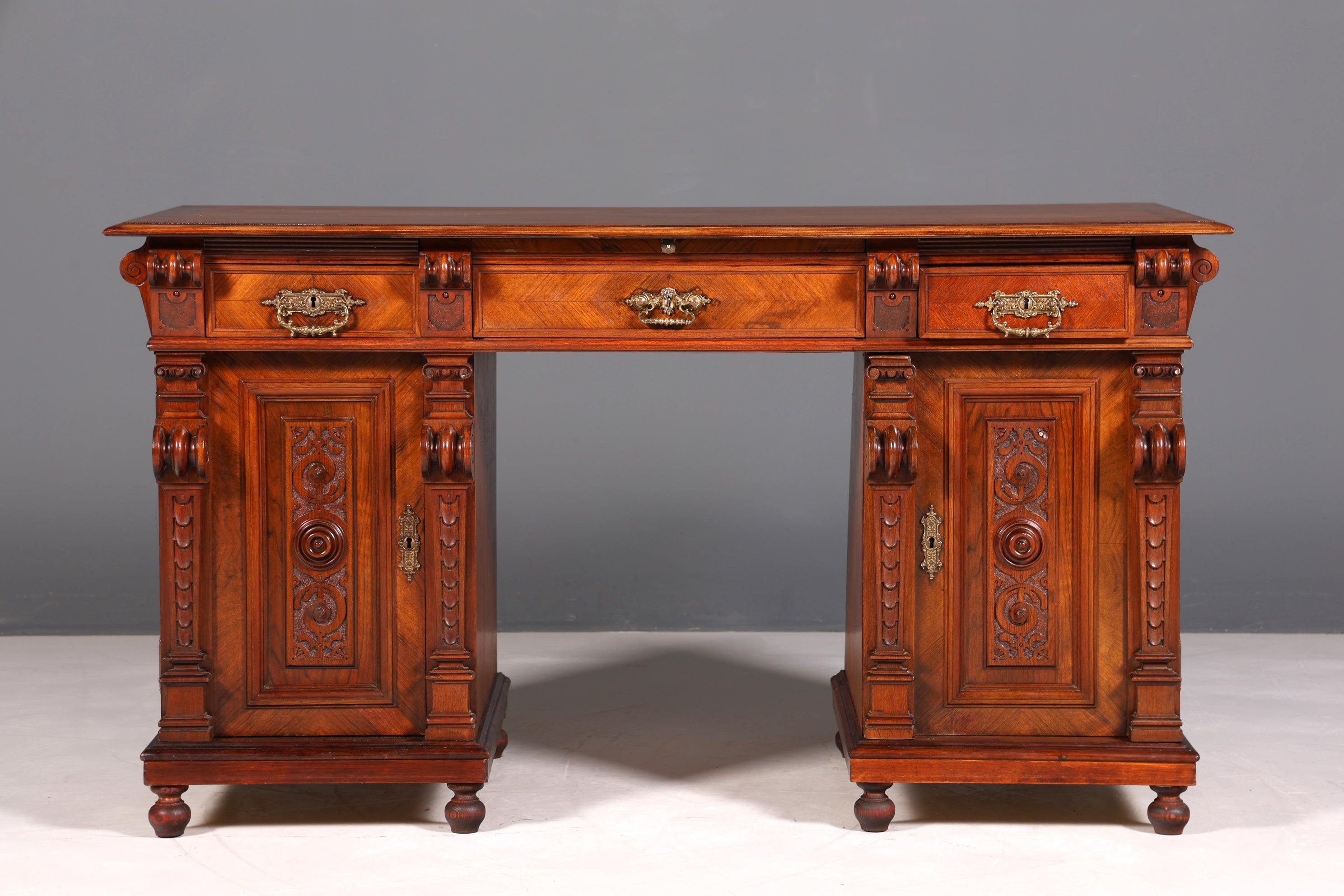 Traumhafter Gründerzeit Schreibtisch Jugendstil Bürotisch echt Holz Antik Desk