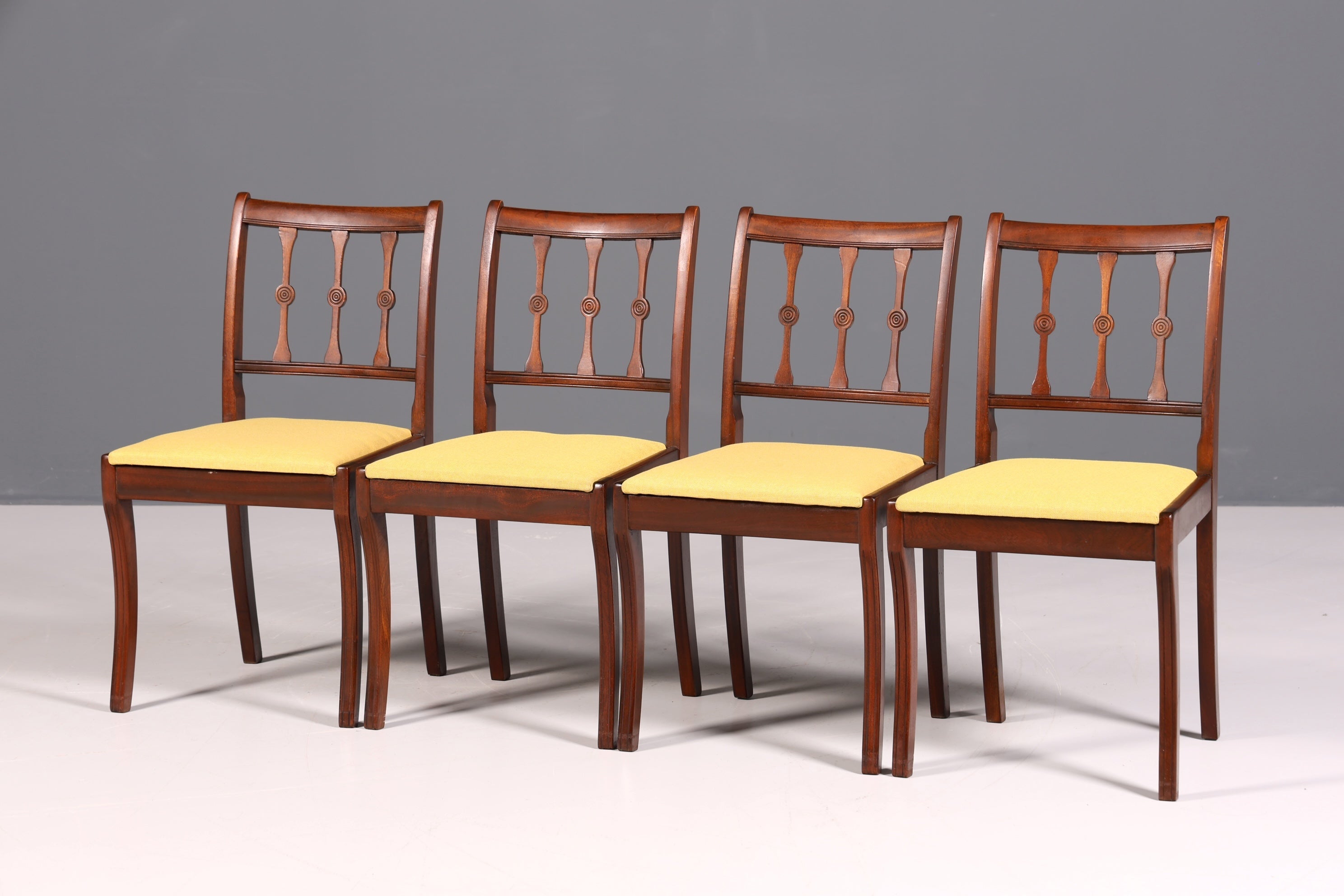 4x Edle Englische Stühle Englisch Dining Chairs Antik 60s Küchenstühle Stuhlset Esszimmer Stühle