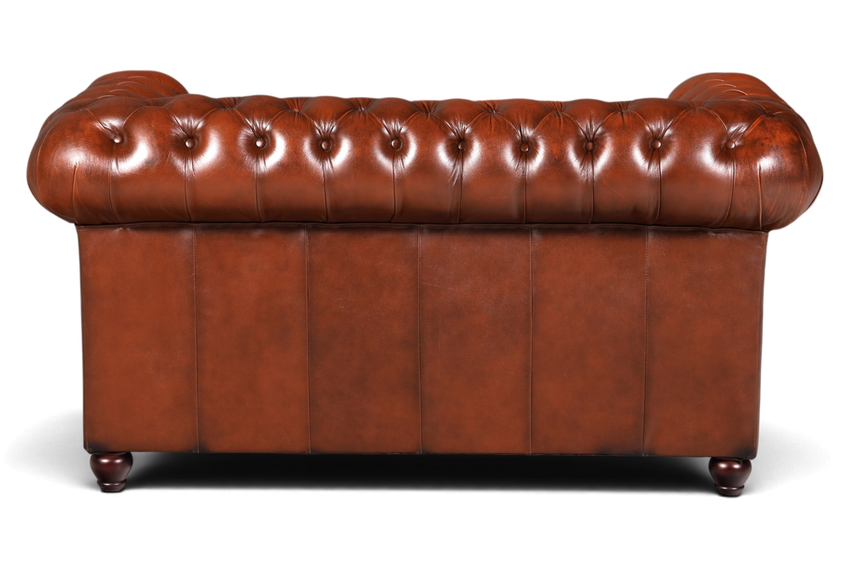 G118 Finish Wunderschönes Original Chesterfield 2er Sofa Englisch Oxblood Leder 2- Sitzer Couch
