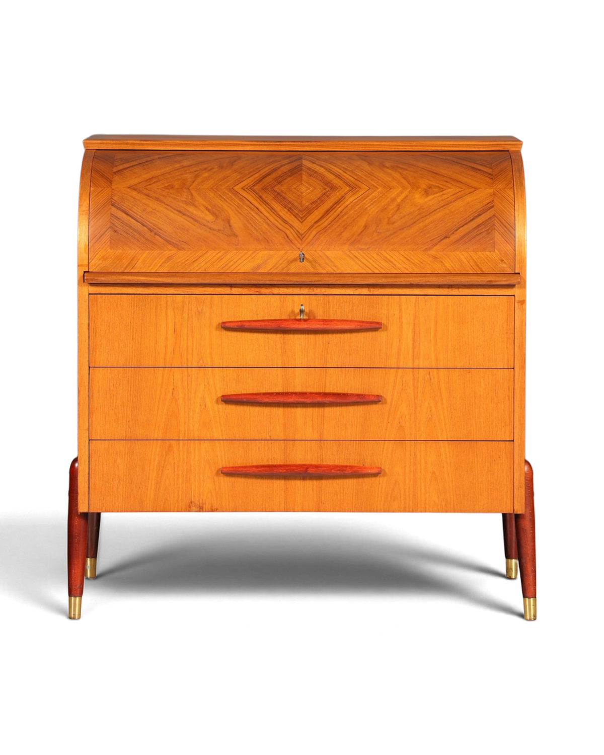 Schlichter Mid Century Rollladen Sekretär von Bröderna Gustafssons Büro Schrank Schreibkommode 60s Schreibmöbel