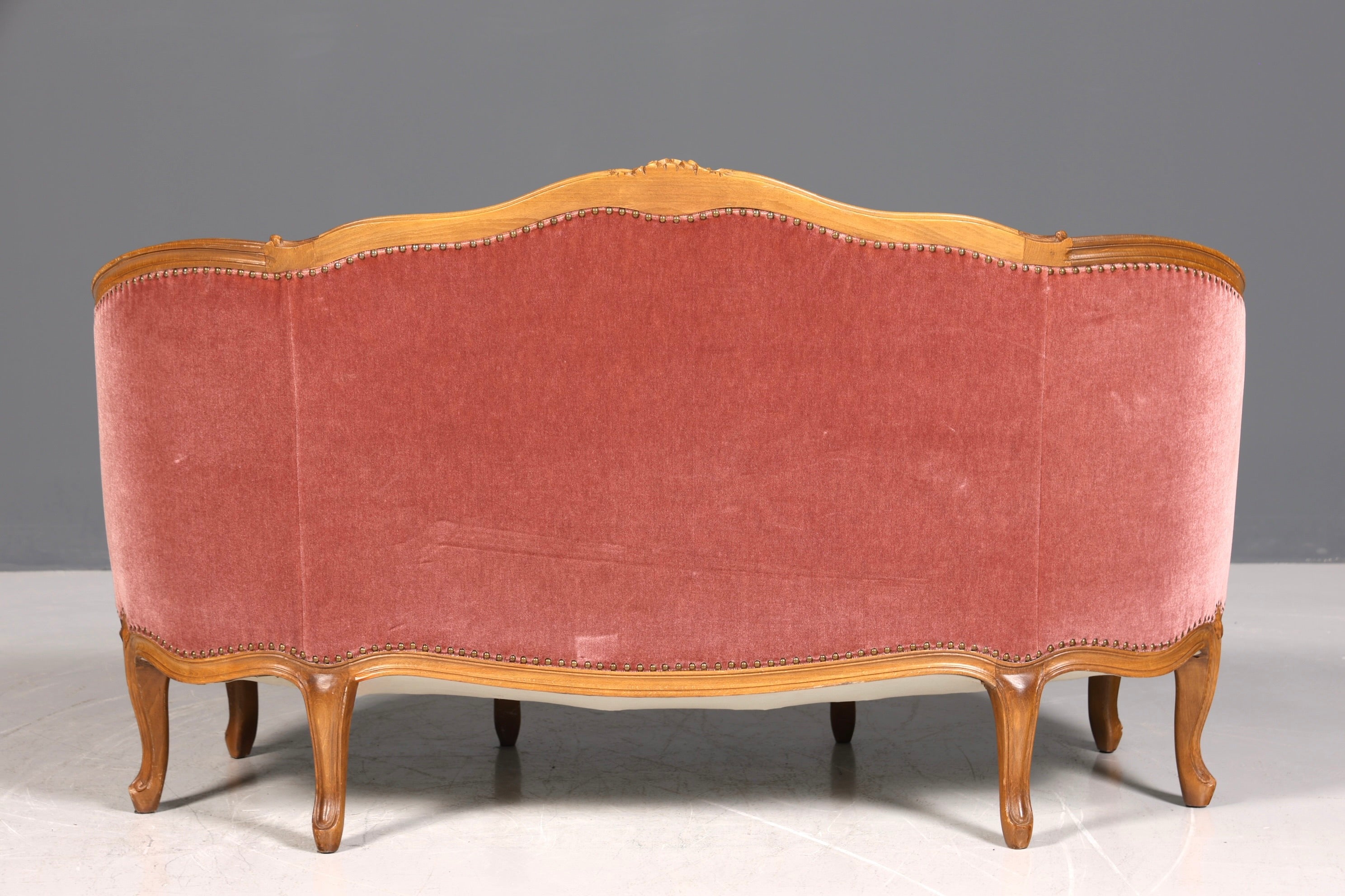 Magnifique canapé Chippendale, canapé de style baroque, tissu velours, méridienne 2 places