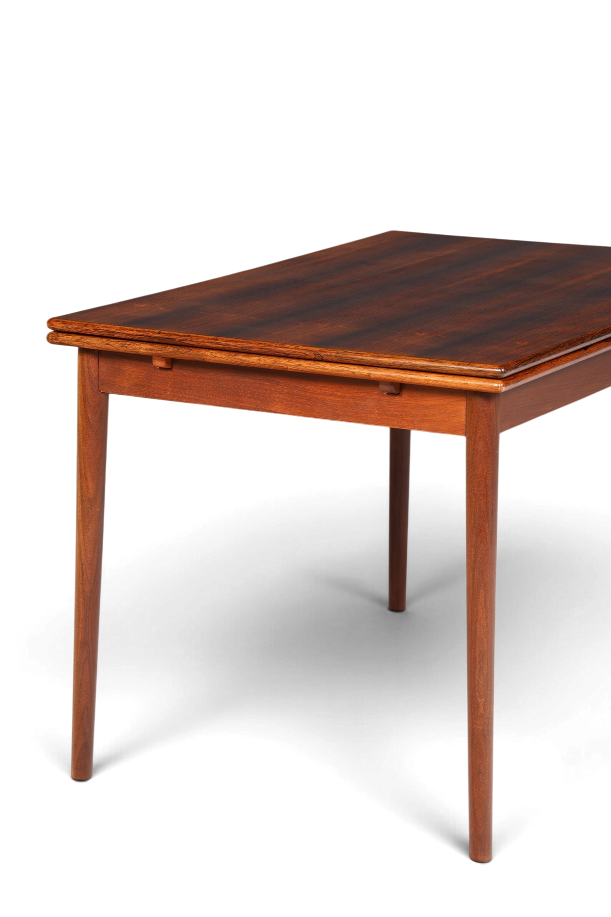 Hauptstadt Möblerei Mid Century Esstisch aus Palisander mit ausziehbarer Platte und markanter Holzmaserung