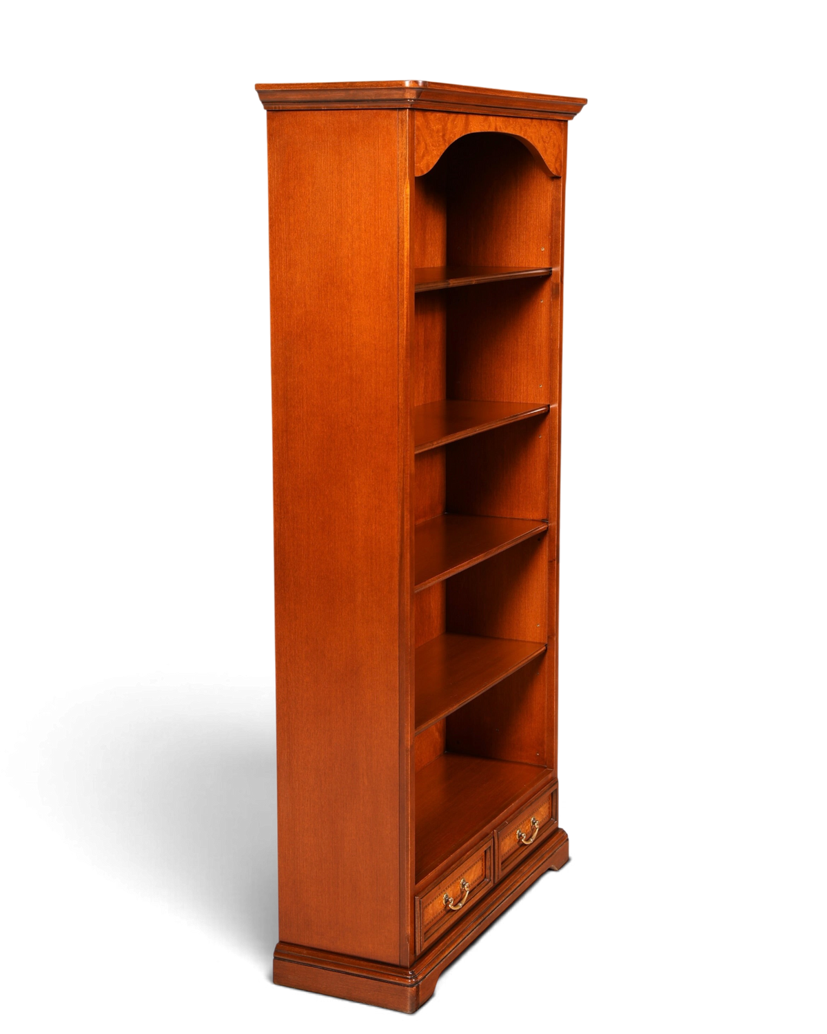 Hauptstadt Möblerei Selva Bücherregal aus massivem Holz mit höhenverstellbaren Böden und zwei Schubladen in klassischem Design