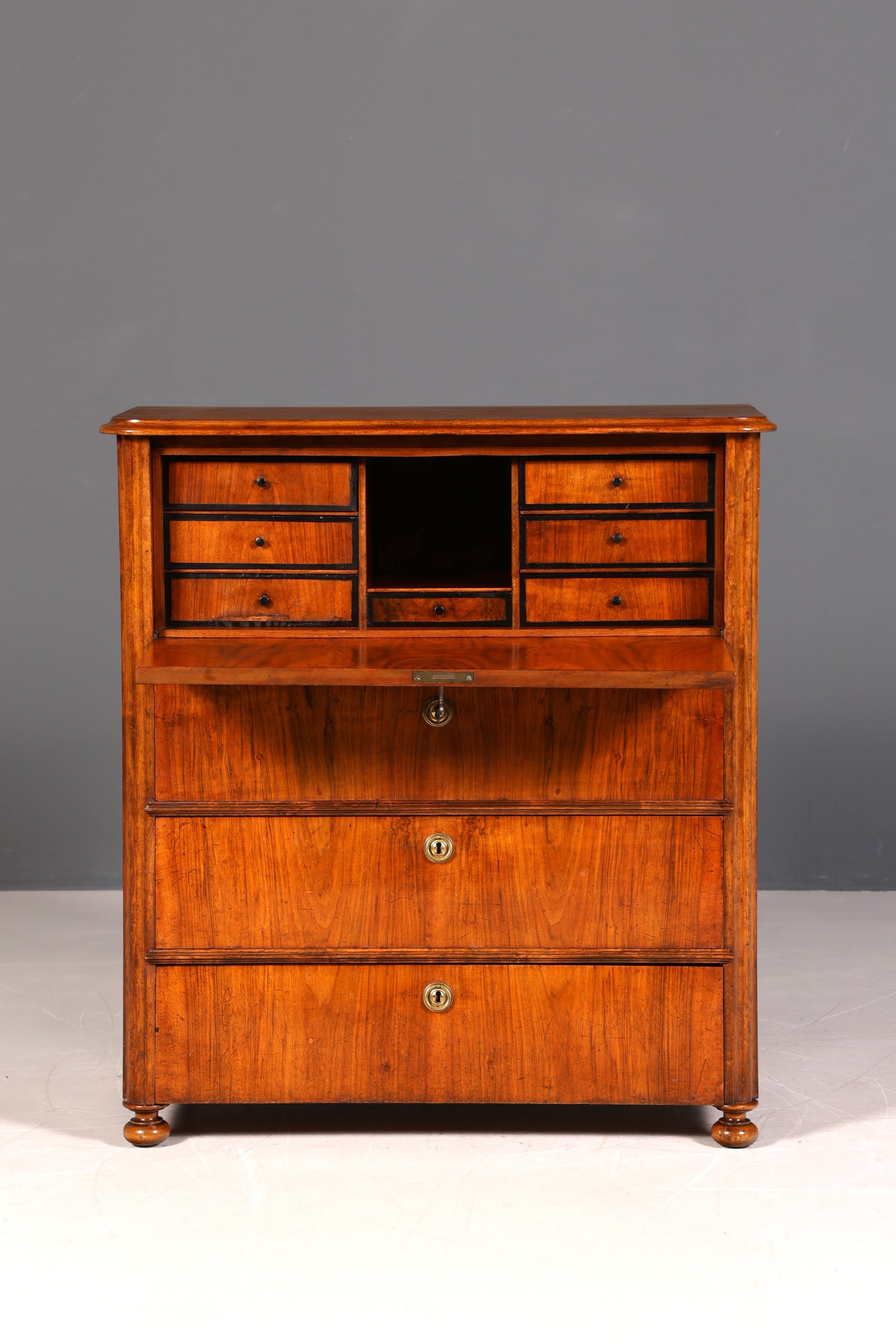 G107 Finish cm Wunderschöner Gründerzeit Sekretär Vertiko Highboard Louis Philippe Kommode um 1880