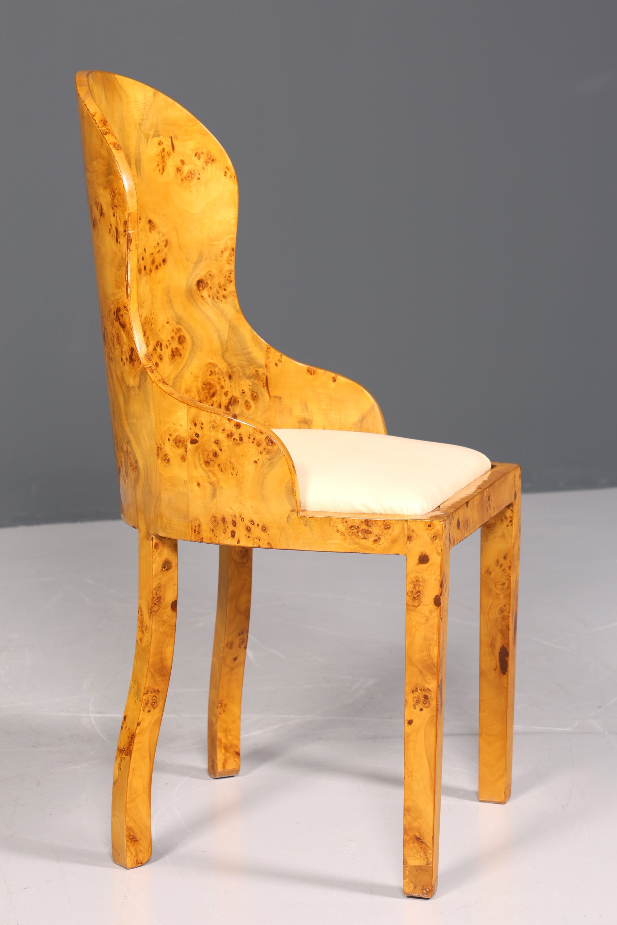 Stilvoller Art Deco Design Stuhl Biedermeier Stil Sekretär Stuhl Birke Esszimmer Stuhl 2 von 4