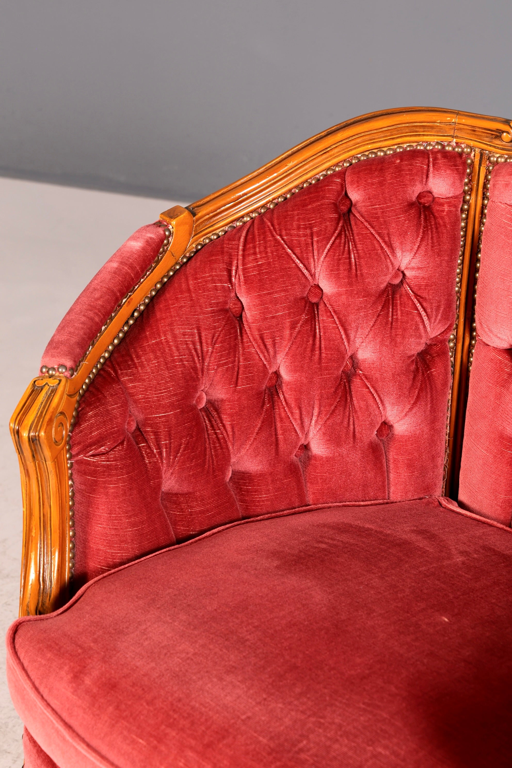 G065 Finish cm Edler Chippendale Armlehnsessel Barock Stil Sessel Armchair Samt Stoff Sessel