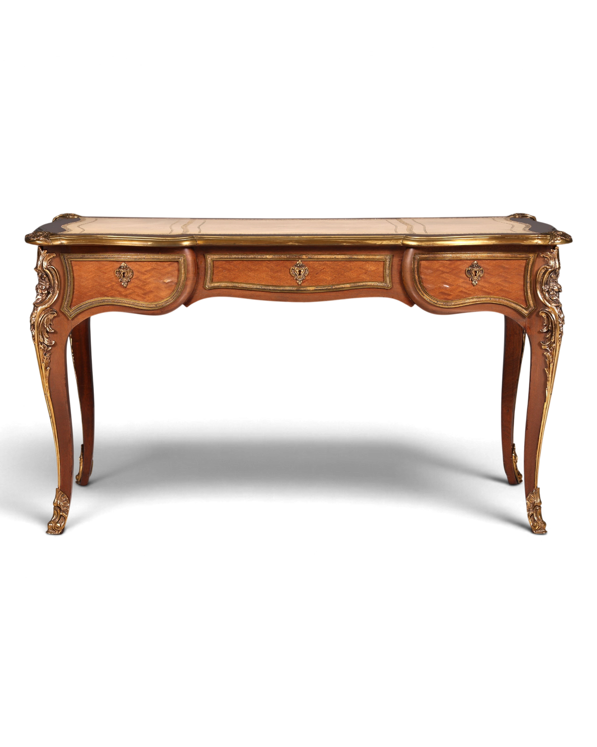 G078 Finish - Louis XV Barock Schreibtisch usw. Messing Zarge, Preis muss ich noch recherchieren