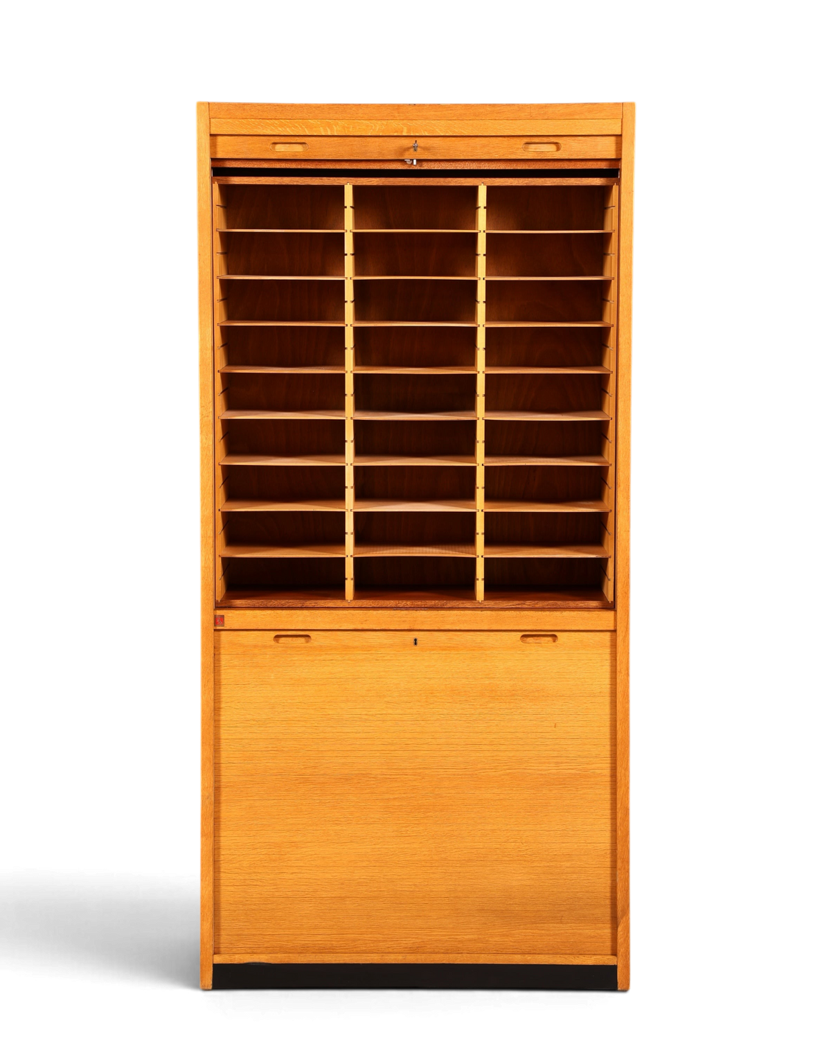 Stilvoller Mid Century Rollladenschrank Bauhaus Apothekerschrank Art Deco Büro Aktenschrank