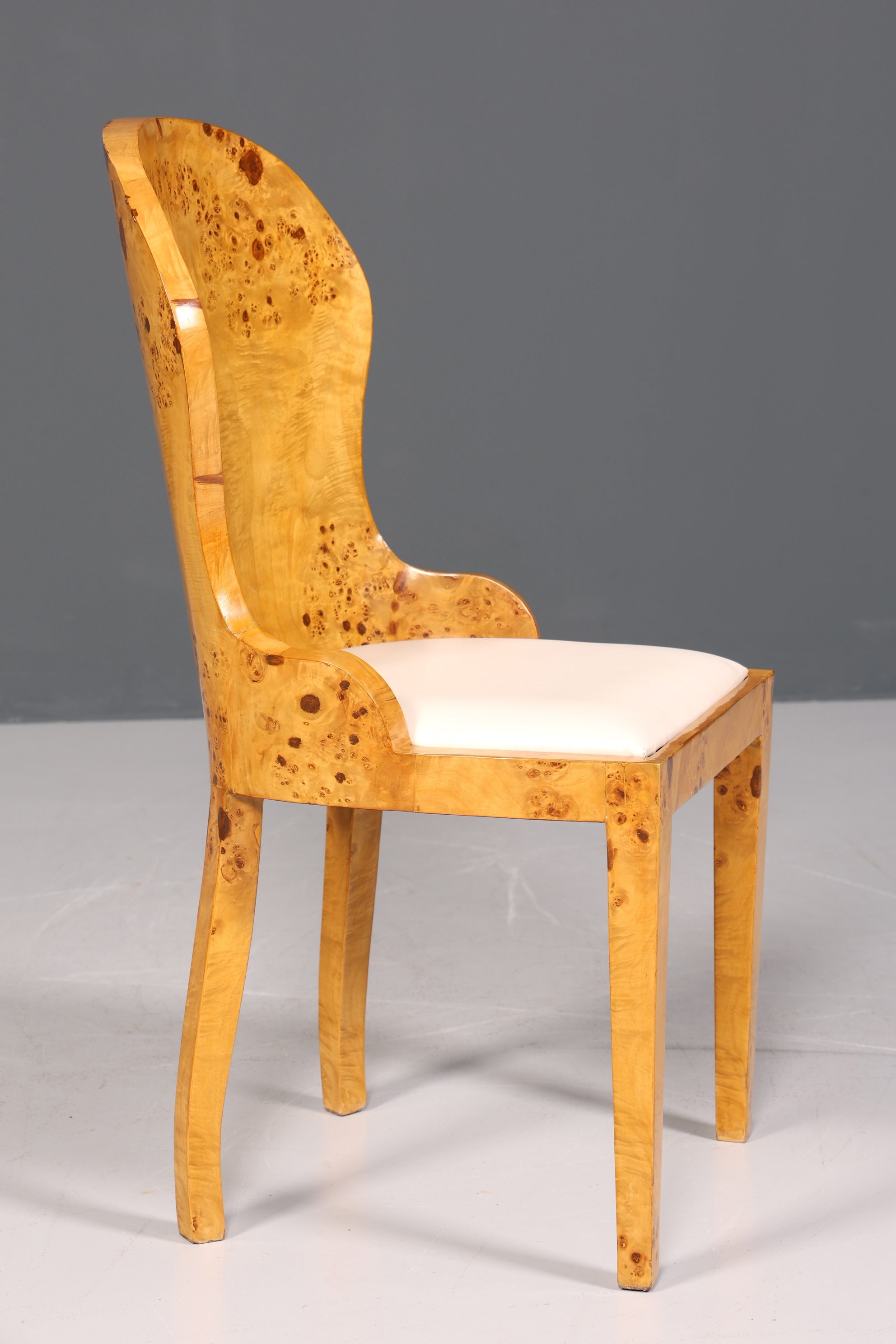 Stilvoller Art Deco Design Stuhl Biedermeier Stil Sekretär Stuhl Birke Esszimmer Stuhl 3 von 4