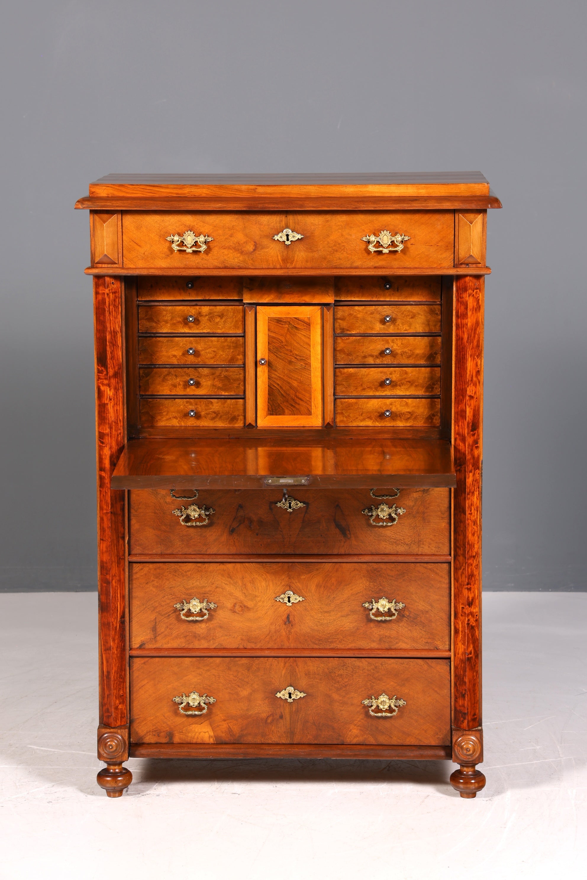 Beau secrétaire Gründerzeit, commode Art Nouveau, meuble ancien