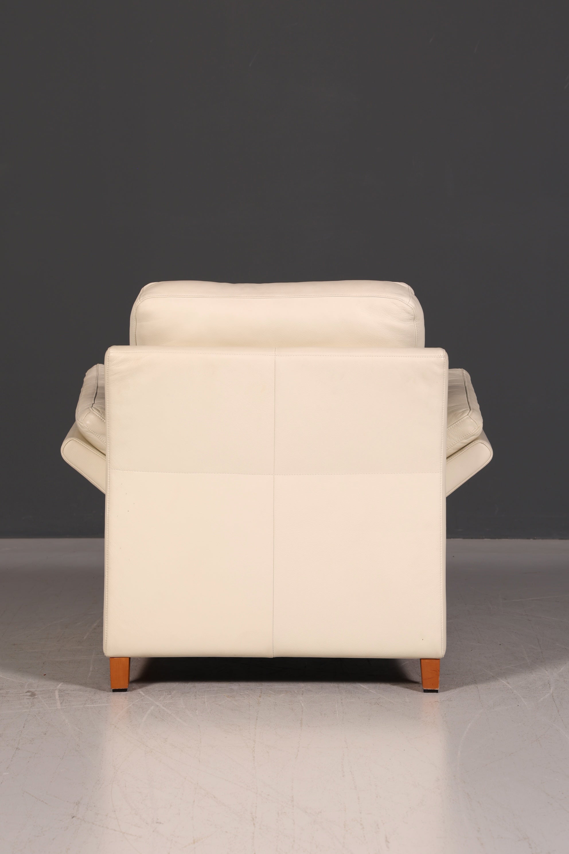 Wunderschöner Original Rolf Benz Sessel Modell 3300 Creme Echtleder Ledersessel Designer Loungesessel