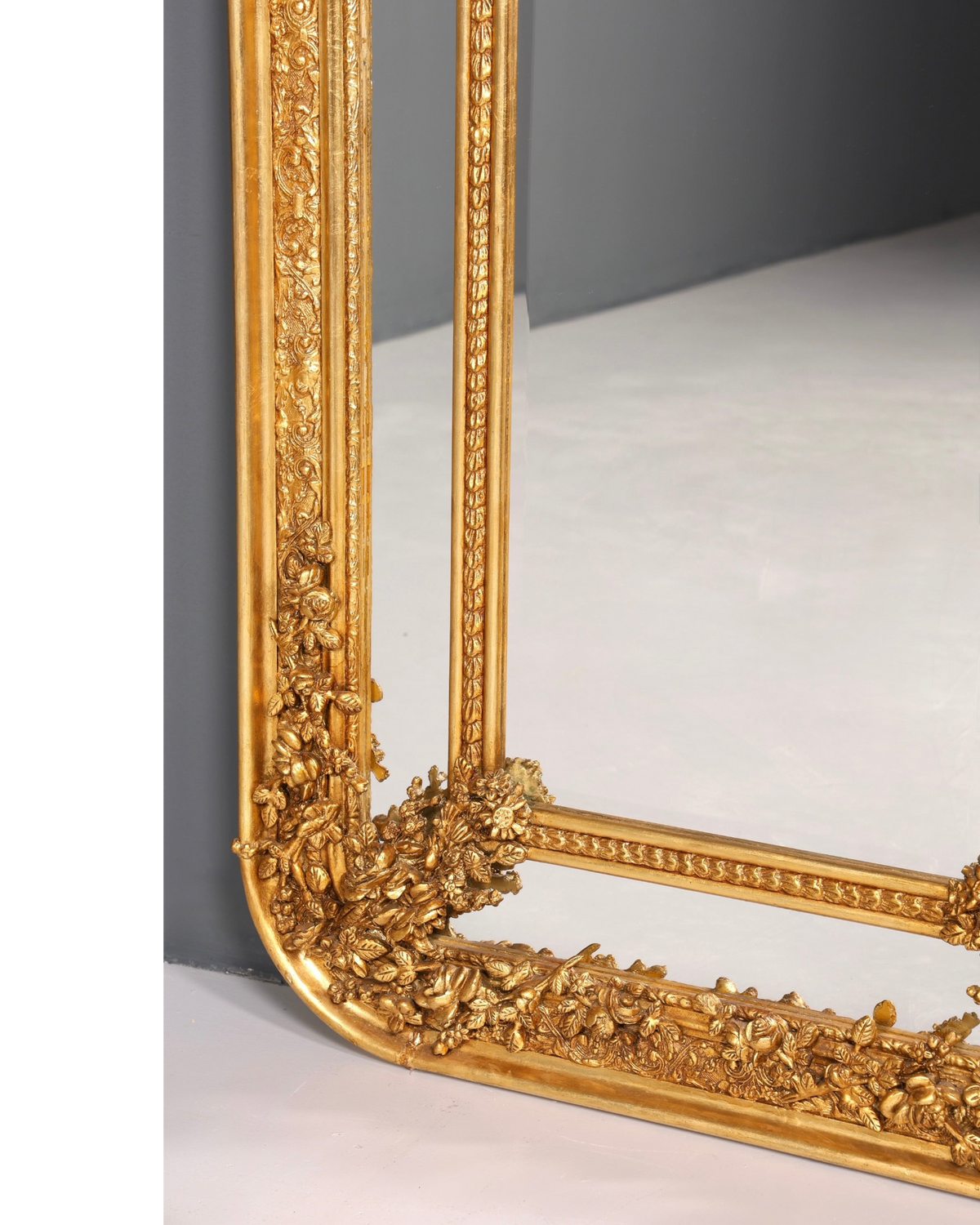 Aussergewöhnlicher Prunk Barock Stil Standspiegel Antik Stil Gold Ornament Flurspiegel Spiegel