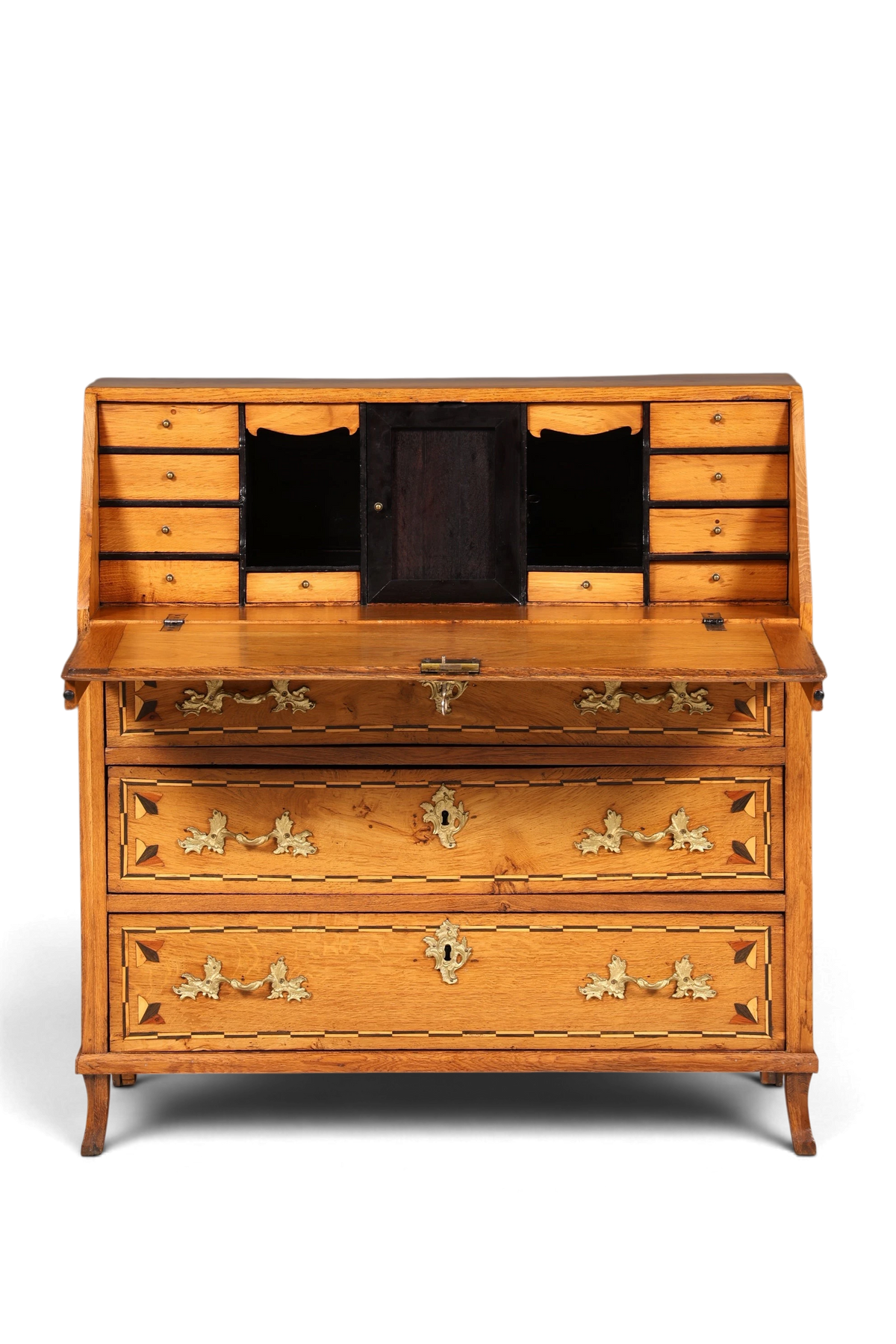 Original Barock Sekretär um 1800 Kommode Antik massiv Holz Schreibtisch Schreibkommode