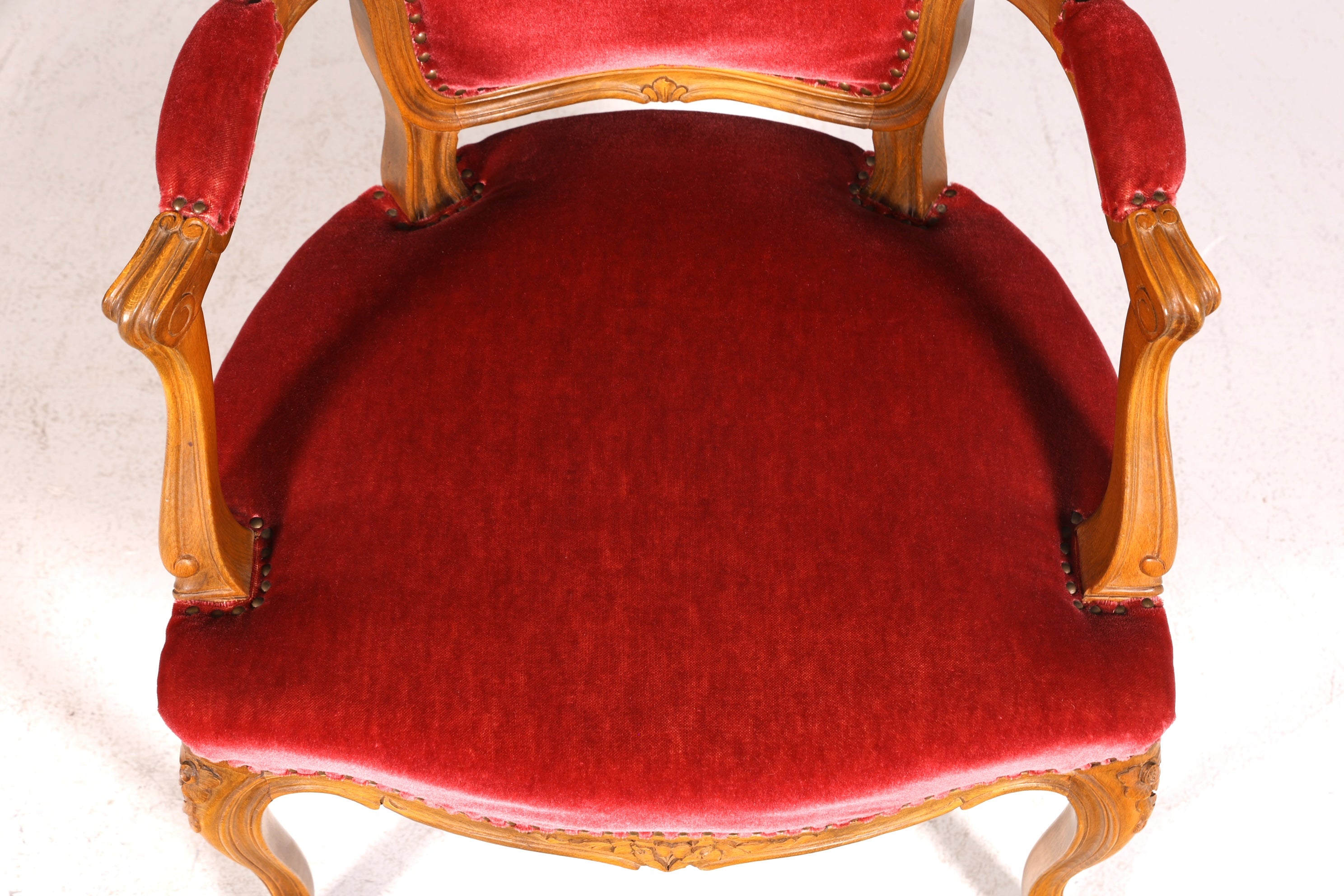 Magnifique fauteuil Chippendale, chaise secrétaire de style Chippendale, fauteuil en velours, 1 sur 2