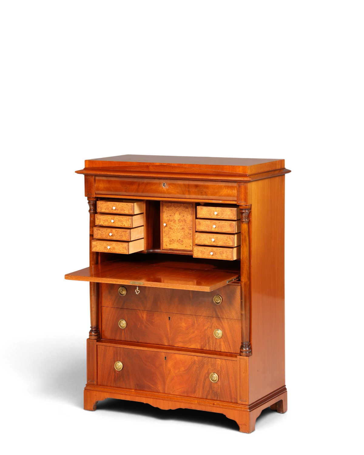 Wunderschöner Original Biedermeier Sekretär um 1860 Englisch Kommode Antik Bürokommode