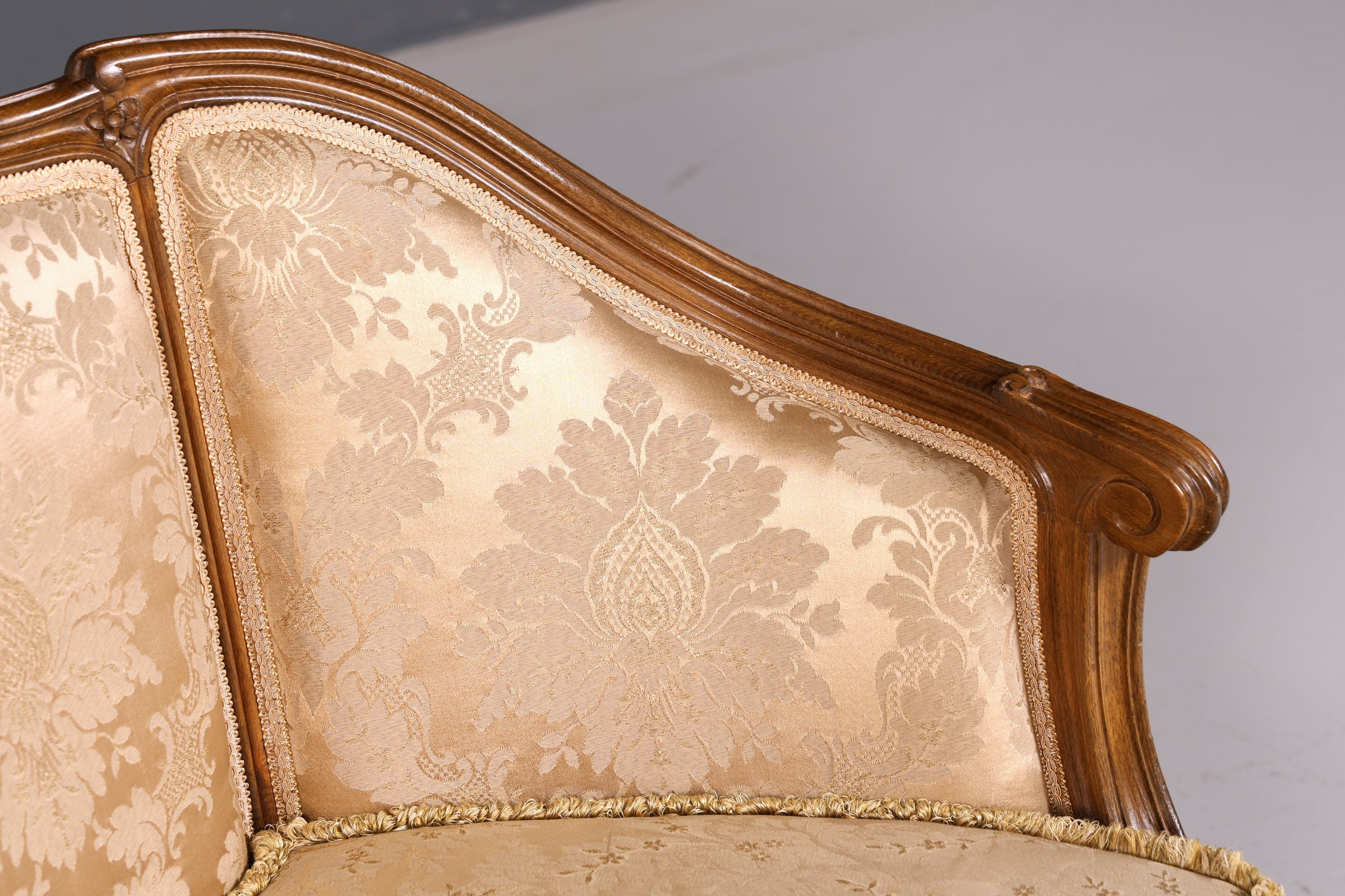 Wunderschönes Chippendale Sofa Barock Stil Couch Samt Stoff Rococo 2-Sitzer Canapé