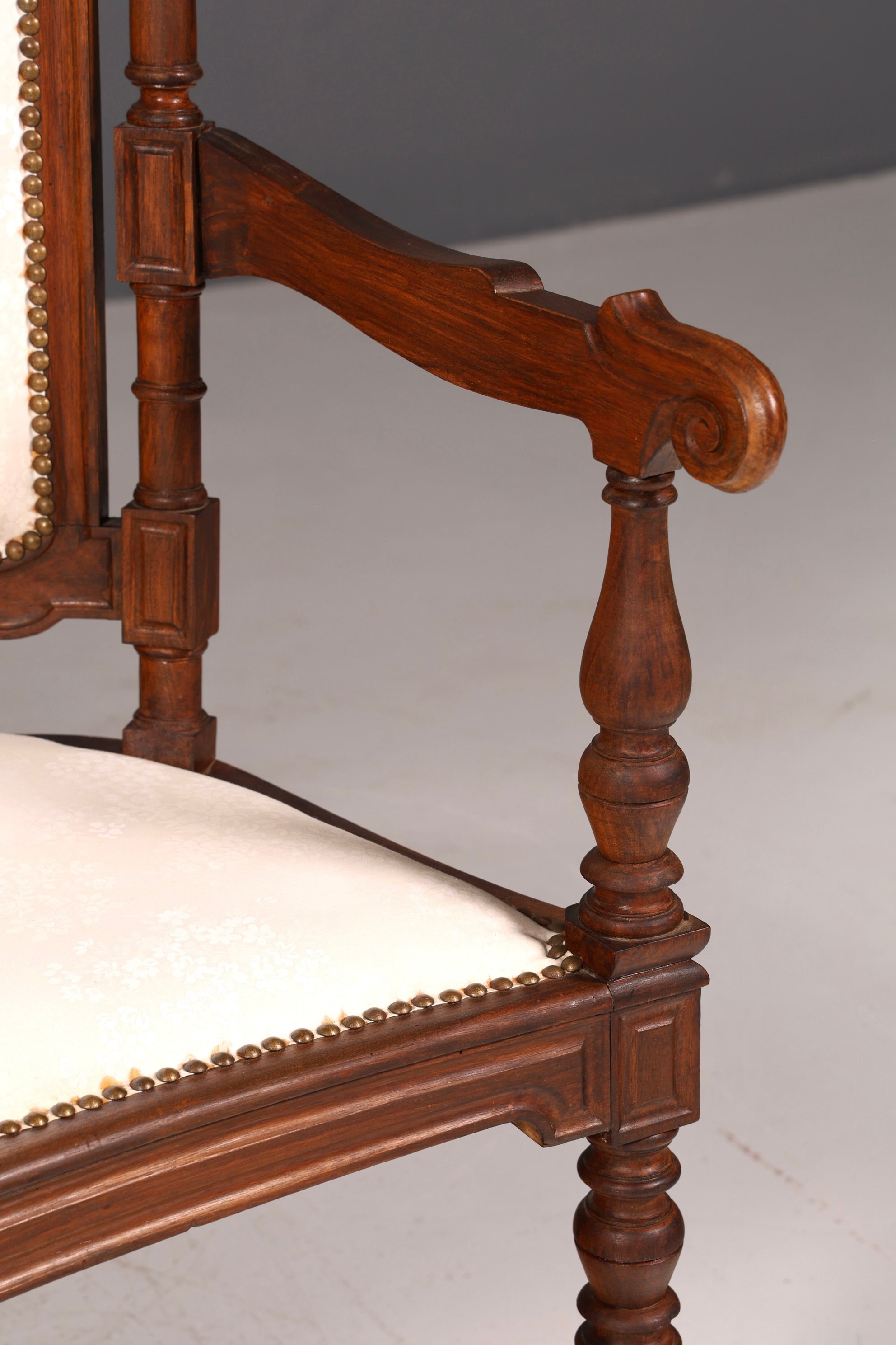 Elegant Neo-Renaissance bench, antique Gründerzeit sofa, upholstered bench, salon bench, bench