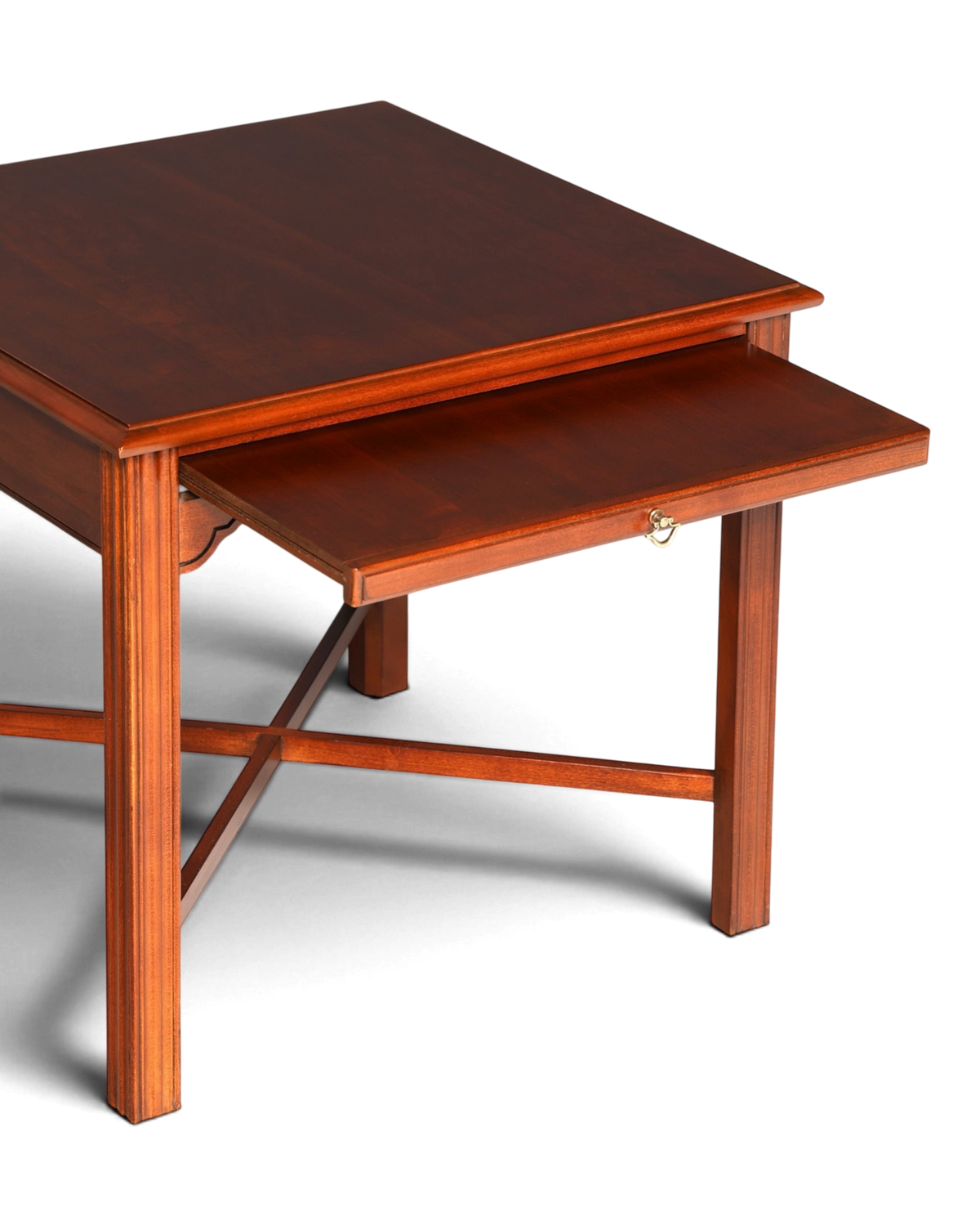 Hauptstadt Möblerei Beistelltisch aus dunklem Holz mit ausziehbarer Platte und klassischem Design