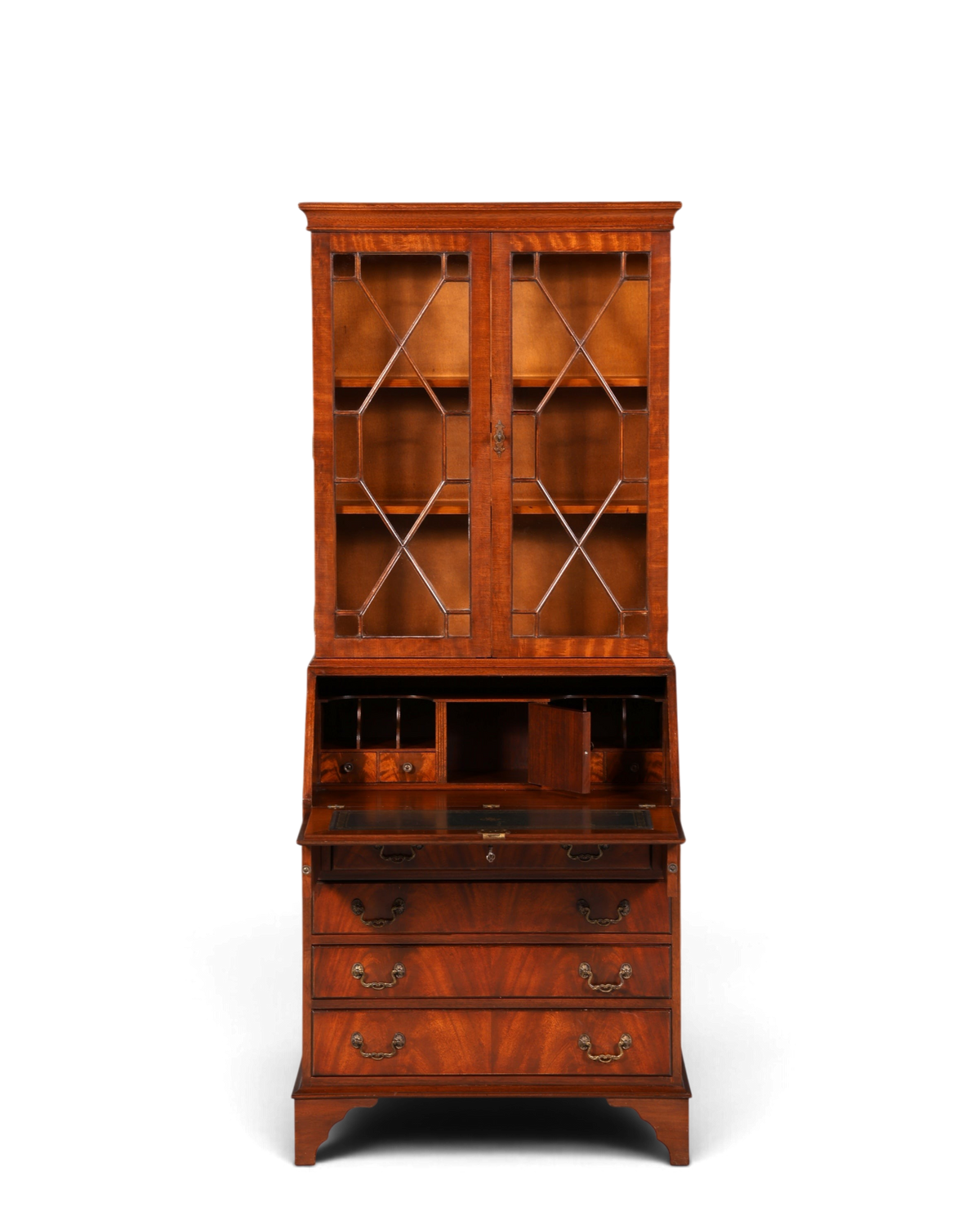 G394 Finish cm Wunderschöner Englischer Sekretär Büro Aufsatzsekretär Antik 60S Vitrinen Schrank UK (Kopie)