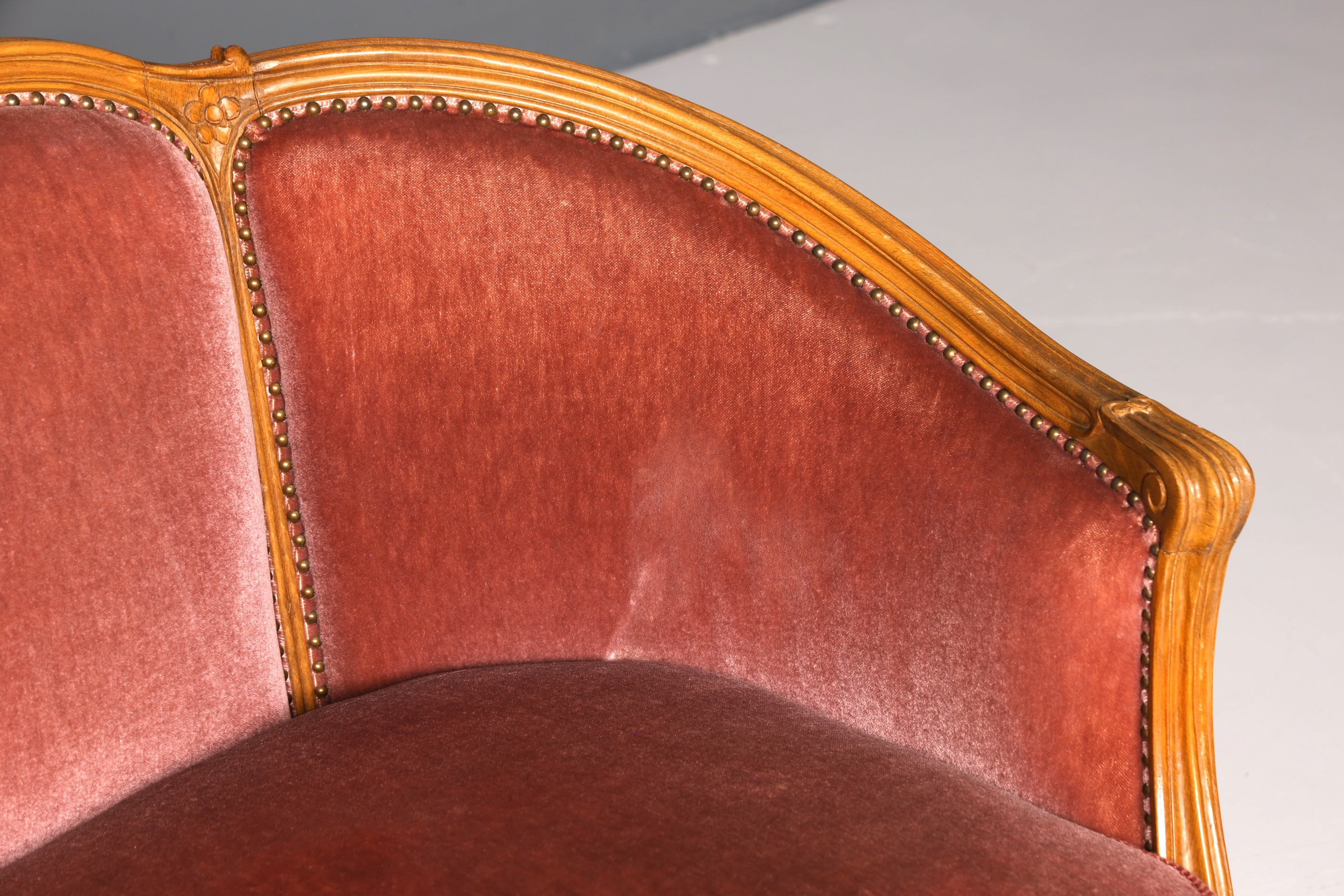 Magnifique canapé Chippendale, canapé de style baroque, tissu velours, méridienne 2 places