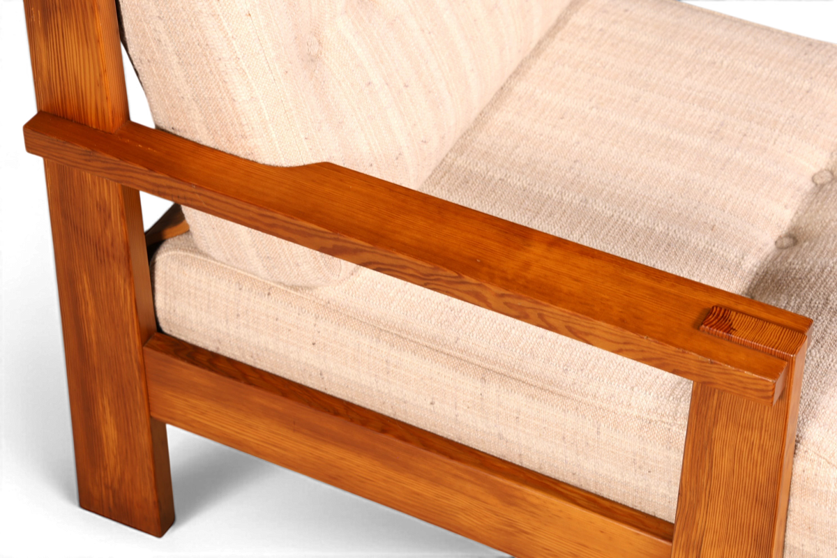 Schlichter Mid Century Sessel Danish Design Armlehnsessel echt Holz Relax Sessel 1 von 2