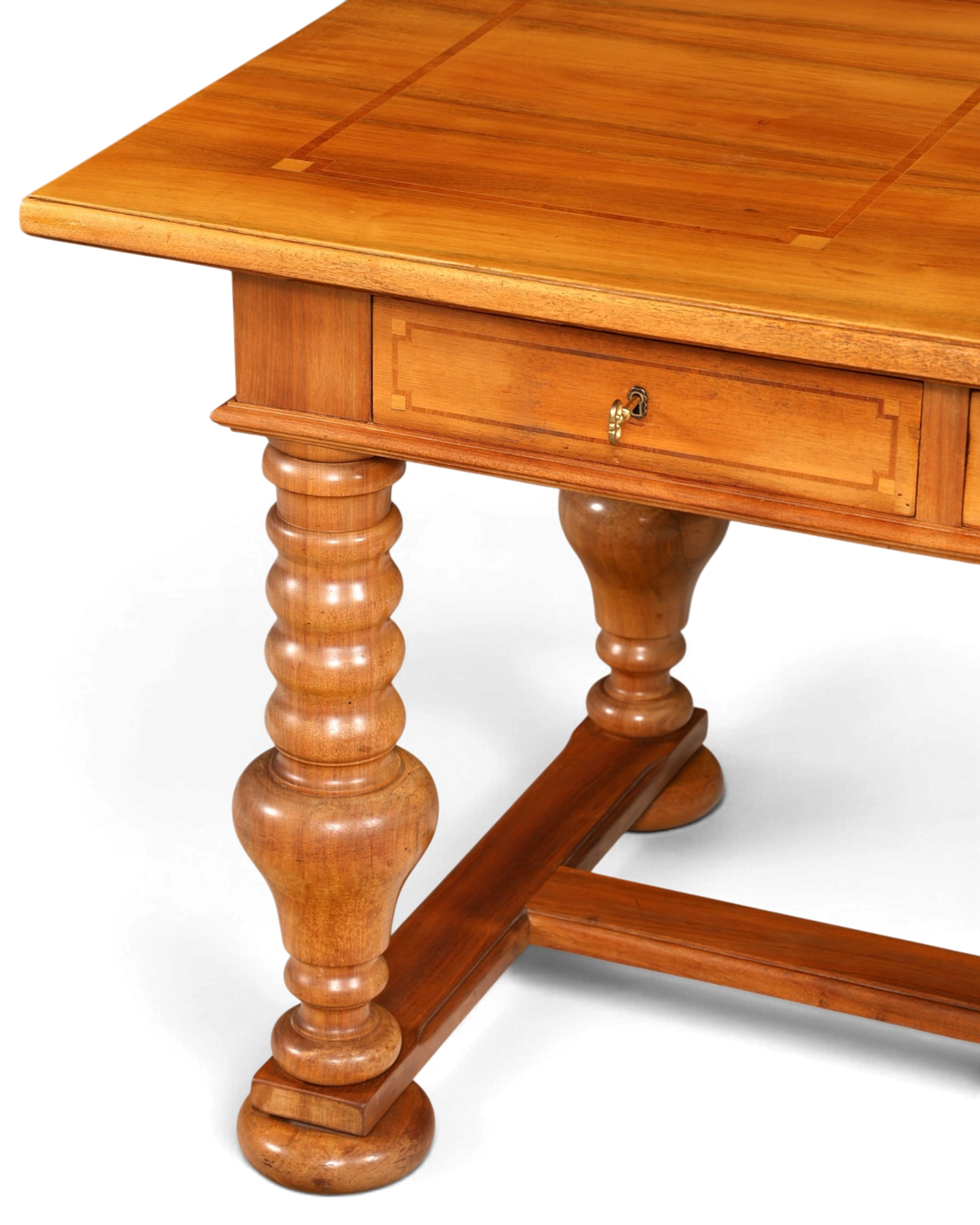 Hauptstadt Möblerei Schreibtisch aus Holz mit gedrechselten Beinen und Schublade im H839 Finish