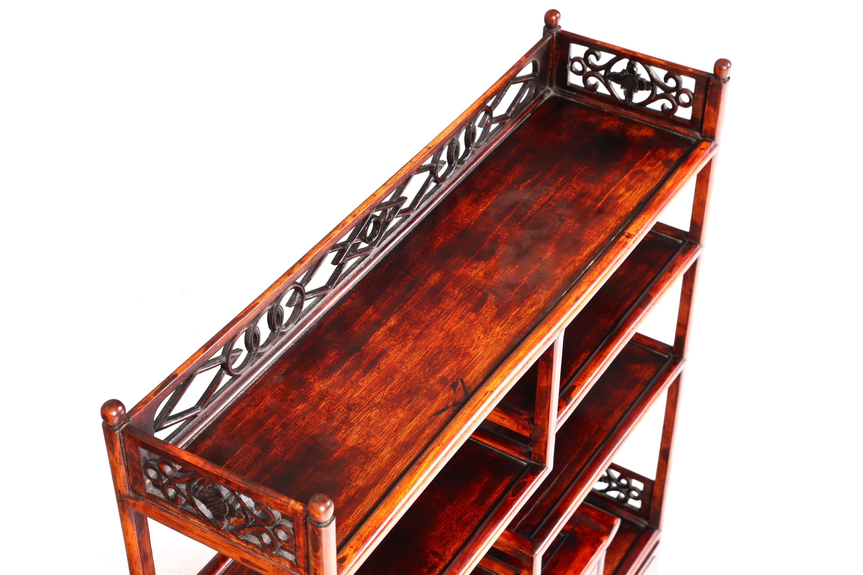 Étagère chinoise magnifiquement ornée, bibliothèque chinoise, présentoir à plusieurs niveaux, bibliothèque asiatique