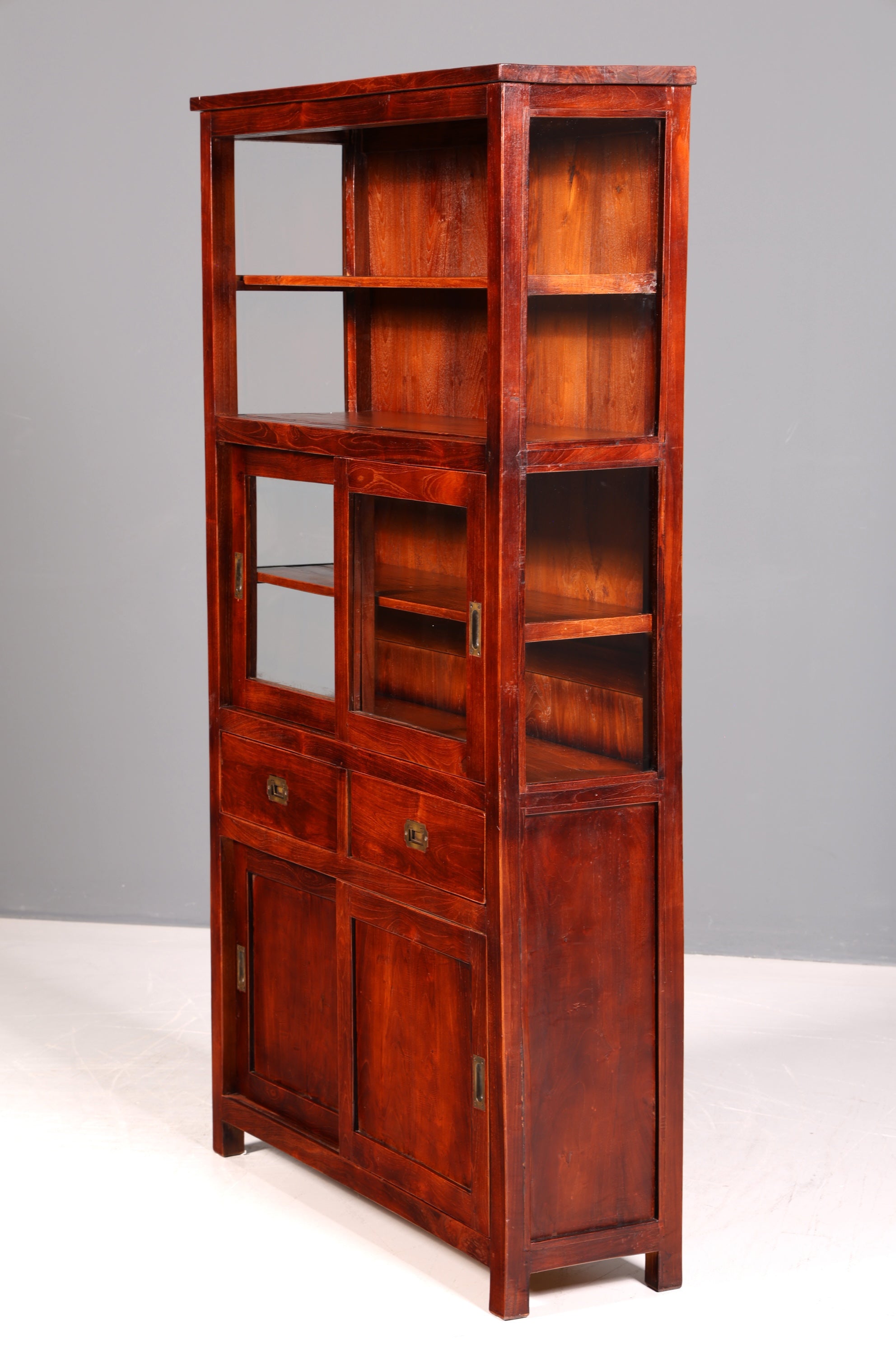 Wunderschöner Maritimer Vitrinenschrank Englisch Echt Holz Bibliothek Englische Anrichte Antik