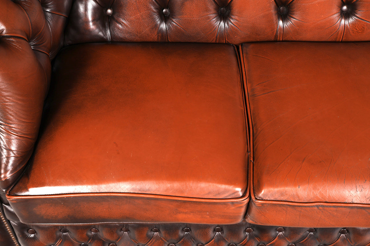 Magnifique canapé Chesterfield Centurion original 3 places, cuir véritable, canapé anglais, canapé rembourré, antique vintage