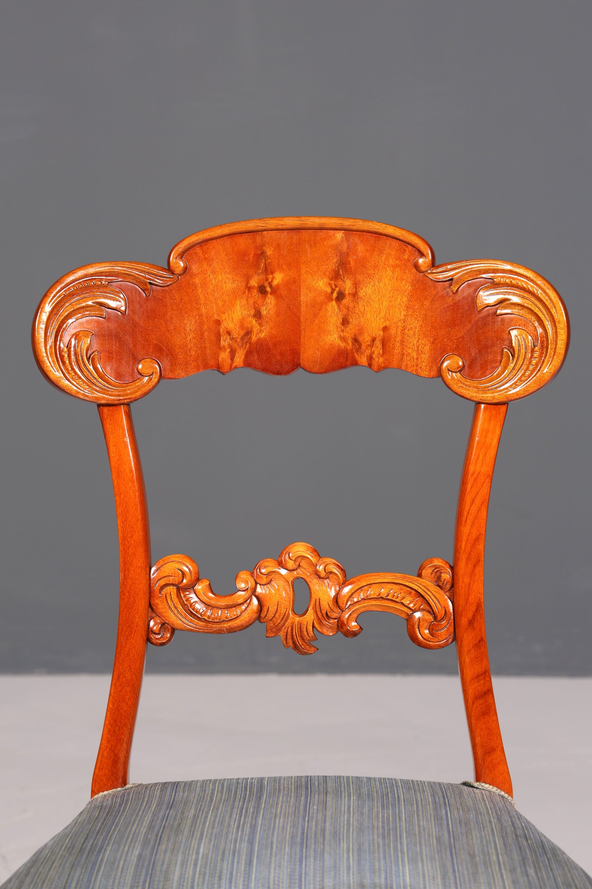 Chaise de style Biedermeier, chaise secrétaire en bois véritable, chaise de salle à manger de style ancien, 1 sur 2
