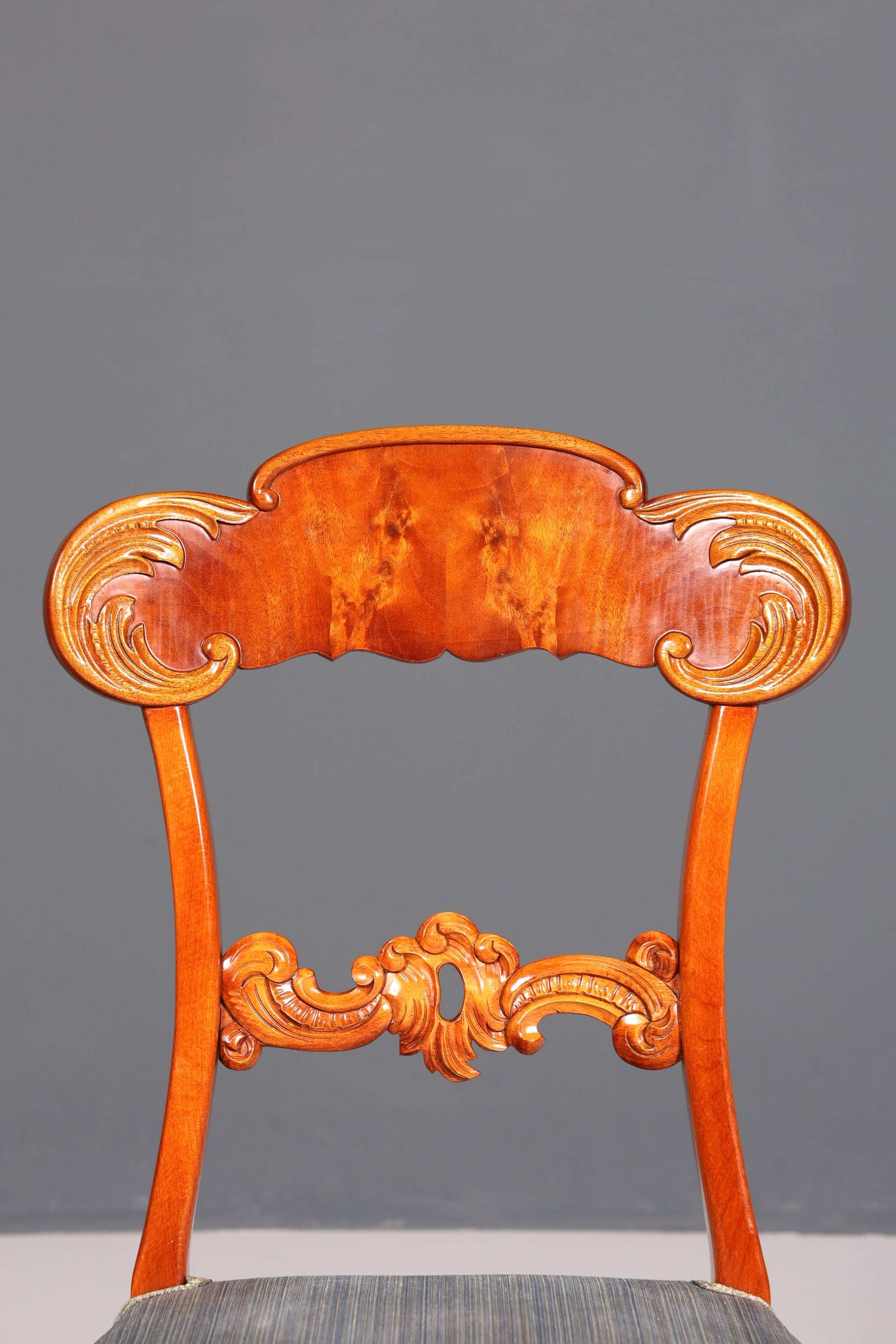 Chaise de style Biedermeier, chaise secrétaire en bois véritable, chaise de salle à manger de style ancien, 2 sur 2