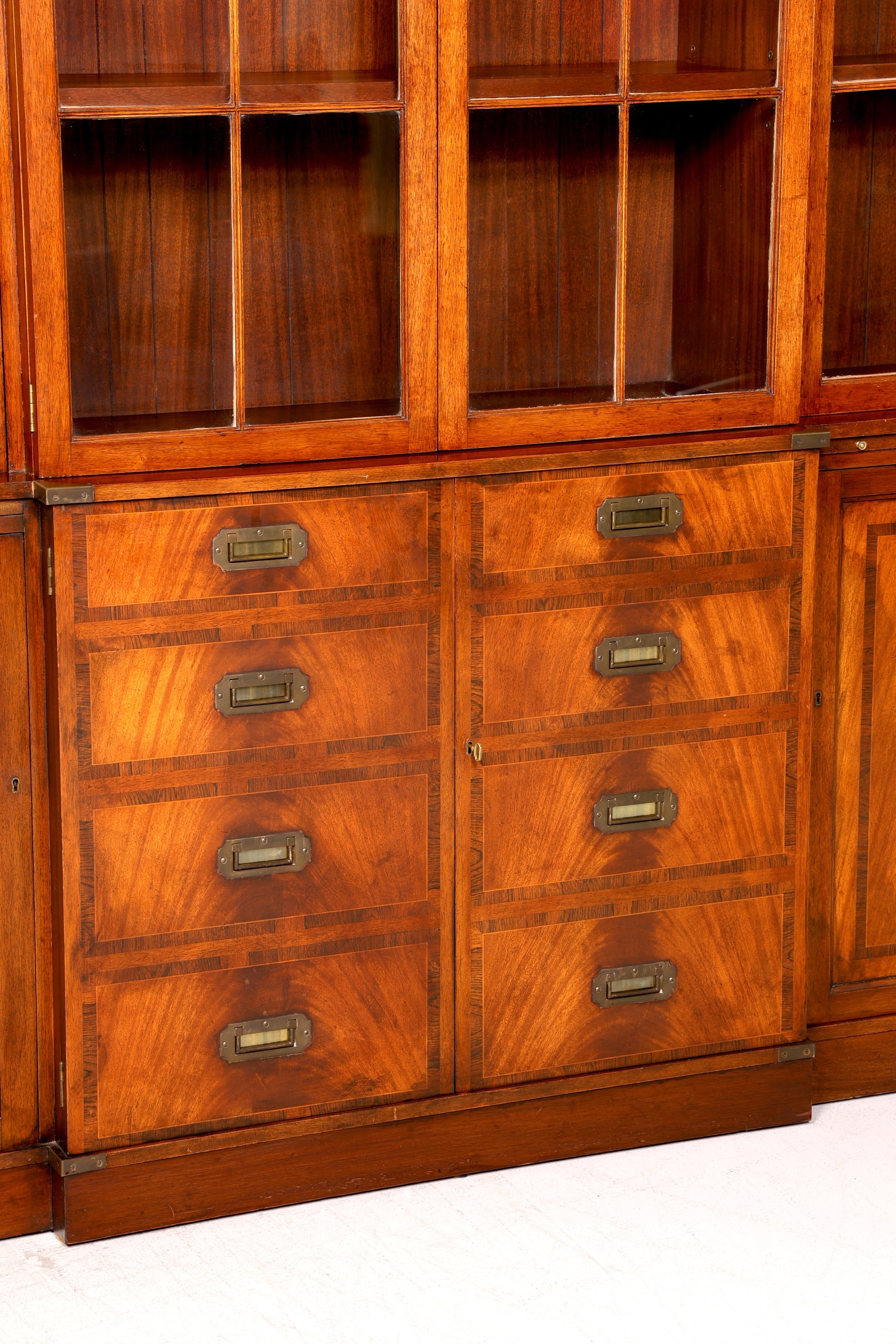 Wunderschöner Maritimer Vitrinenschrank Englisch Bibliothek Bücherschrank Buffet Antik Massiv Echt Holz Schrank UK Vintage