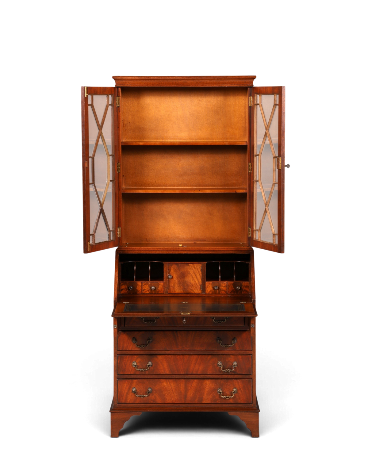 G394 Finish cm Wunderschöner Englischer Sekretär Büro Aufsatzsekretär Antik 60S Vitrinen Schrank UK (Kopie)