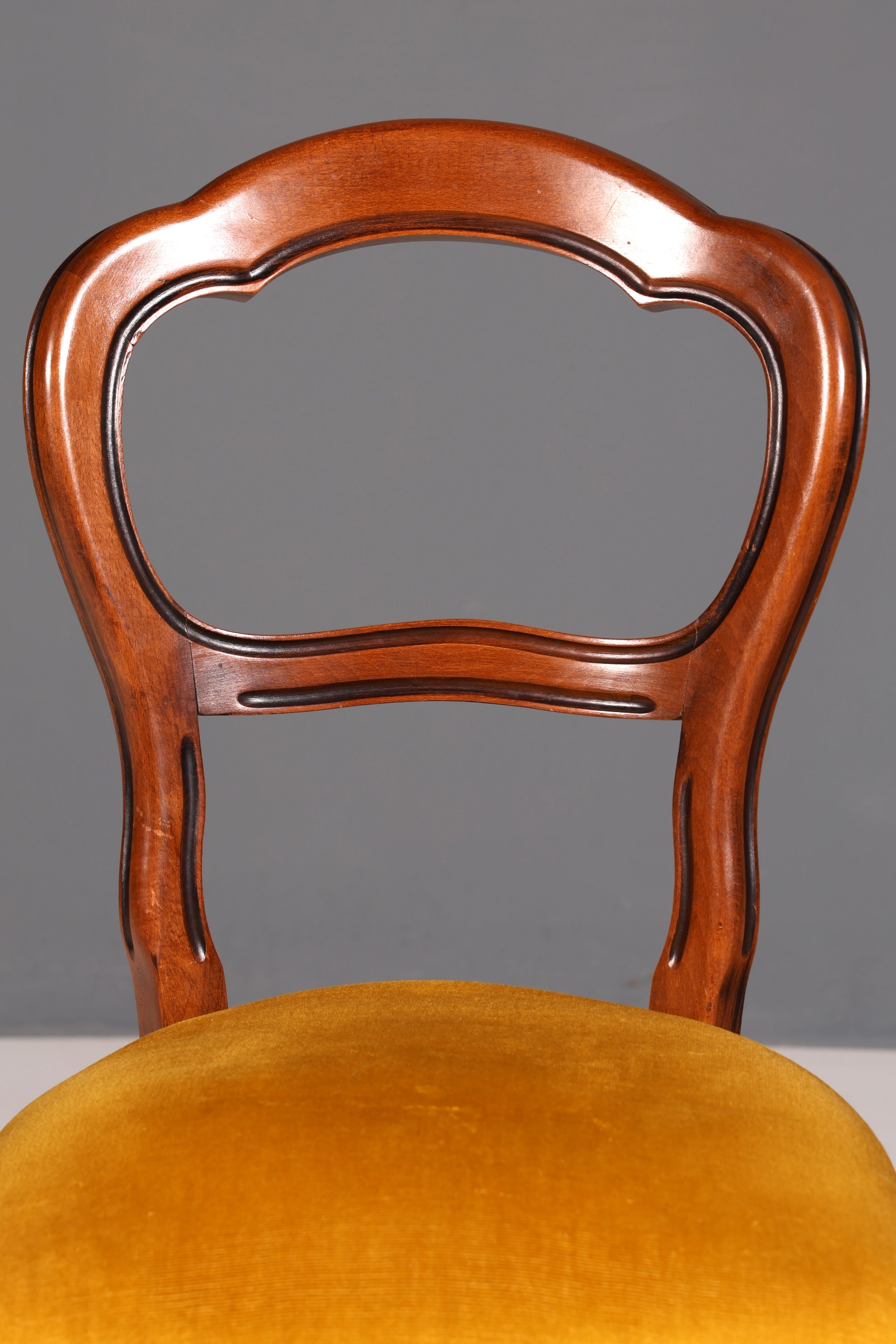 Edler Louis Philippe Stuhl um 1880 Antik Biedermeier Nussbaum Esszimmerstuhl Polsterstuhl Sekretärstuhl Vintage