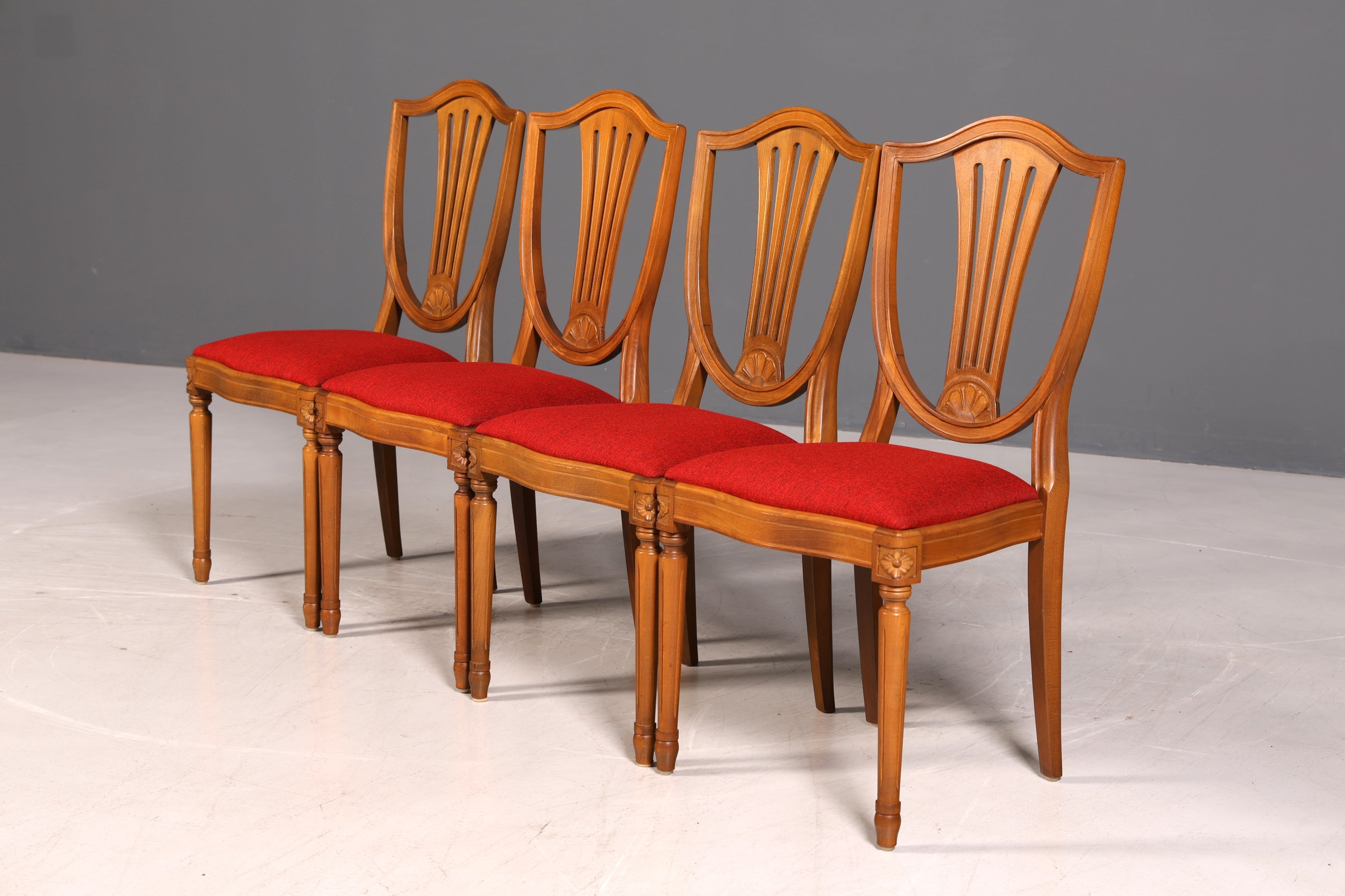 Wunderschöne 4er Set Englische Stühle Regency 60er Jahre Dining Chairs Antik Polsterstühle