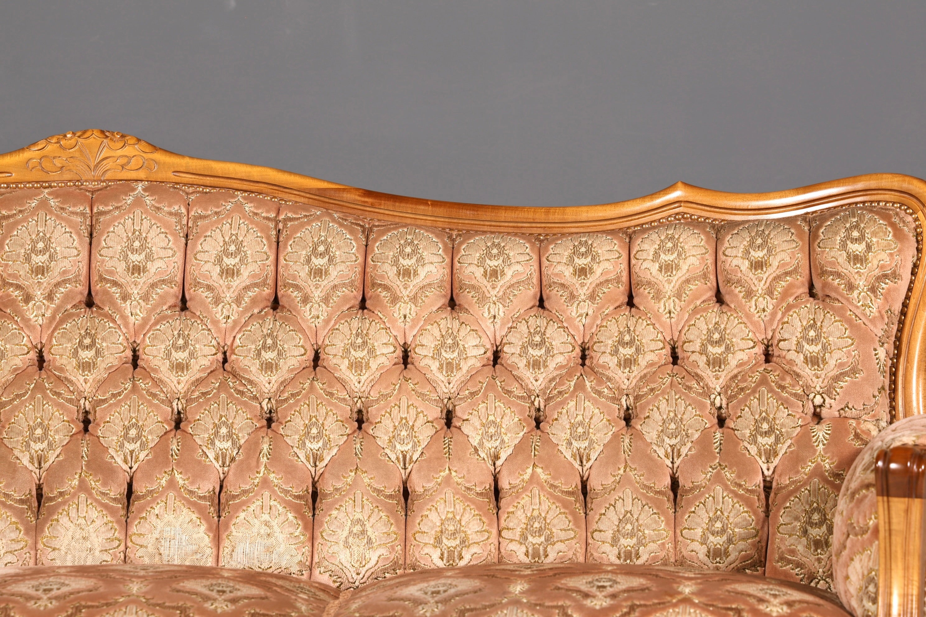 Wunderschönes Chippendale Sofa Barock Stil Couch Samt Stoff 3 Sitzer Antik Vintage