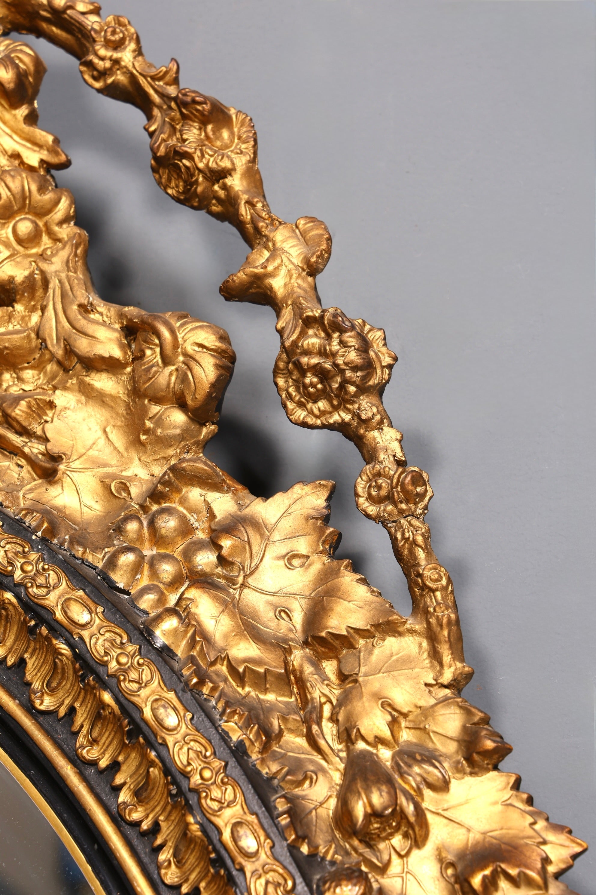 Wunderschöner Original Barock Wandspiegel Antik Stil Spiegel Flurspiegel Ornamenten dekorativer Spiegel um 1860