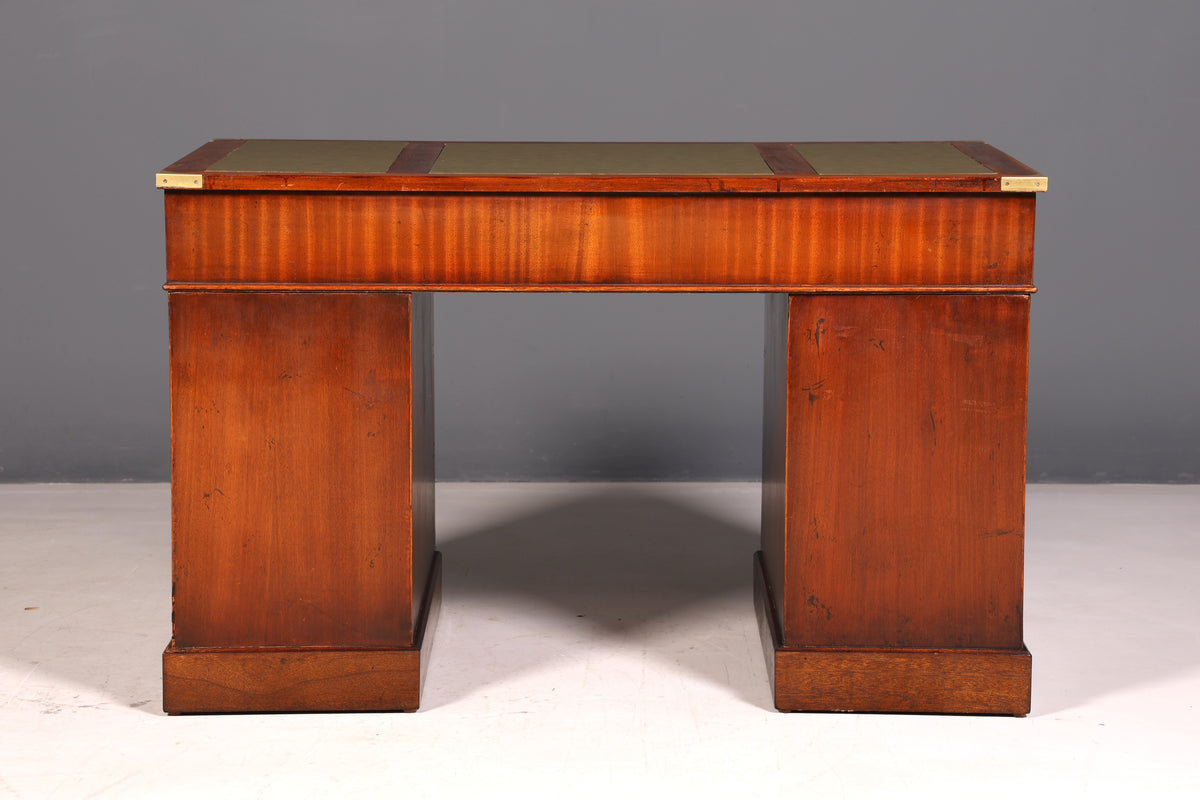 Élégant bureau maritime, coffre militaire anglais, bureau professionnel, office table