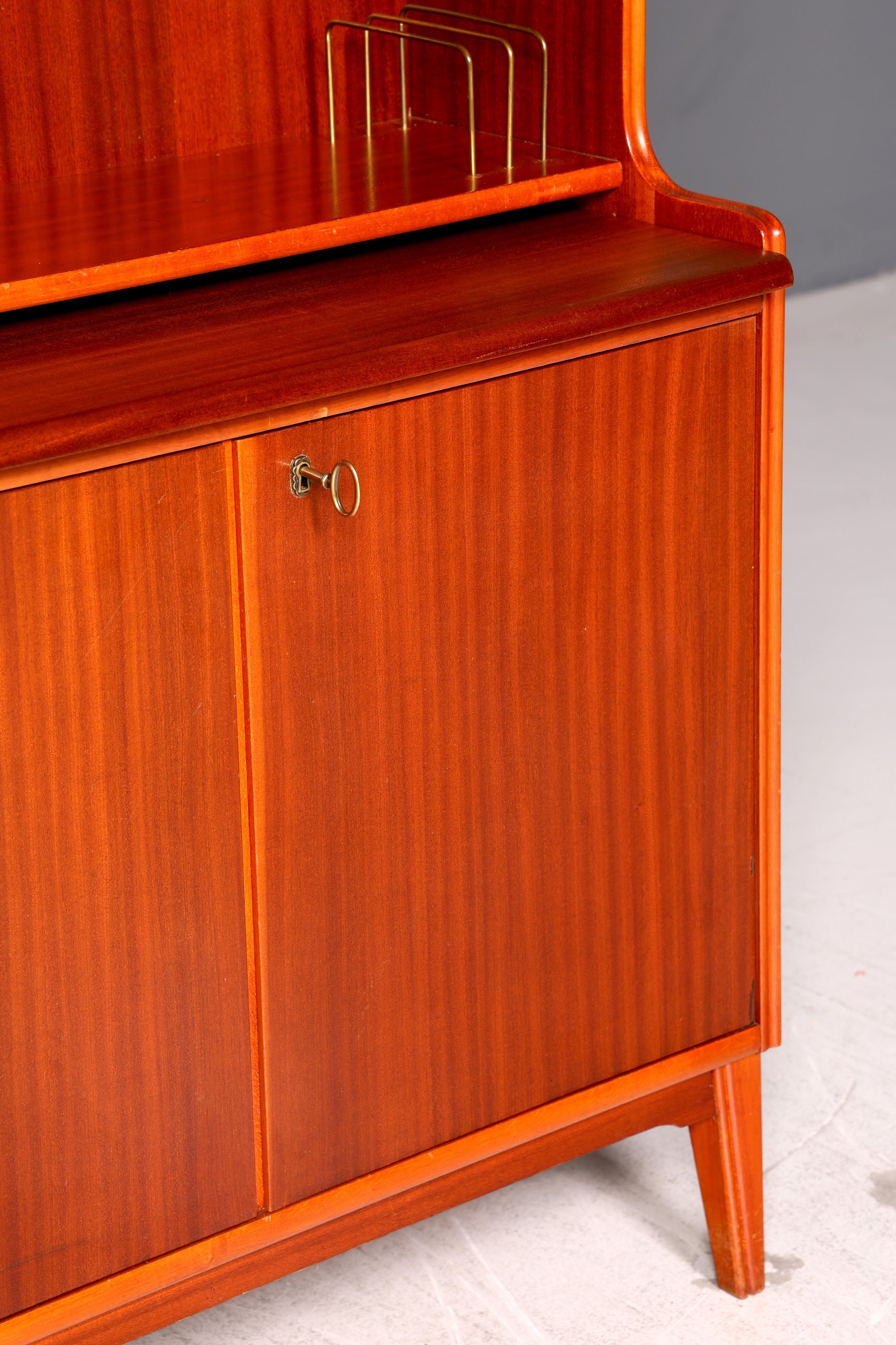 Wunderschöner Mid Century Schrank Sekretär Bücherregal Highboard Vintage Regal Kommode Holz